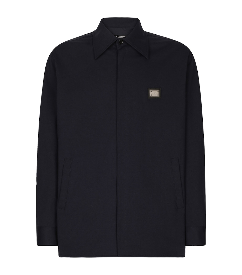 Logo Plaque Overshirt B0665-VERY DARK BLUE Image 1