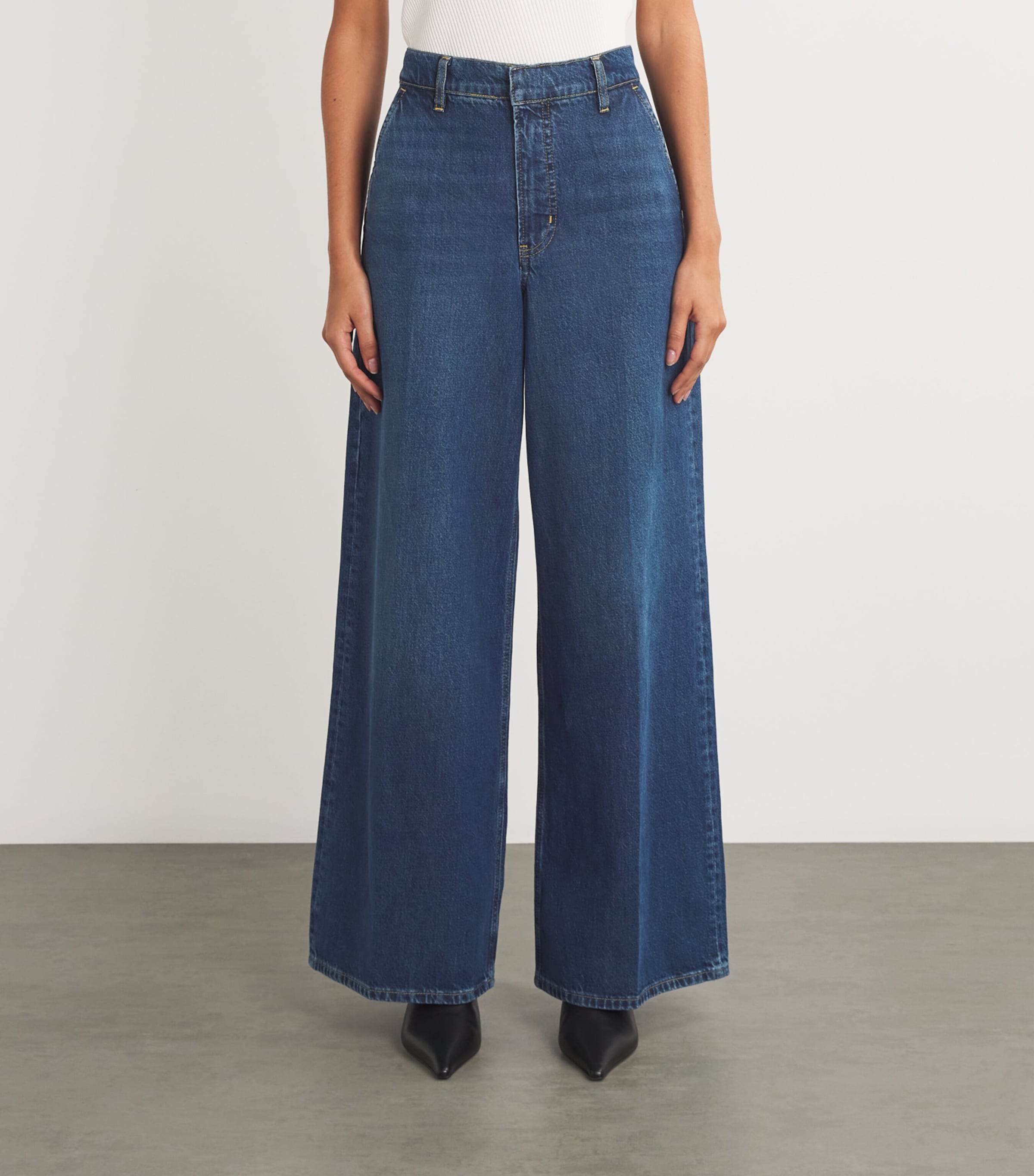 FRAME Womens Easy Wide Flare Jeans Blindspot Image 3