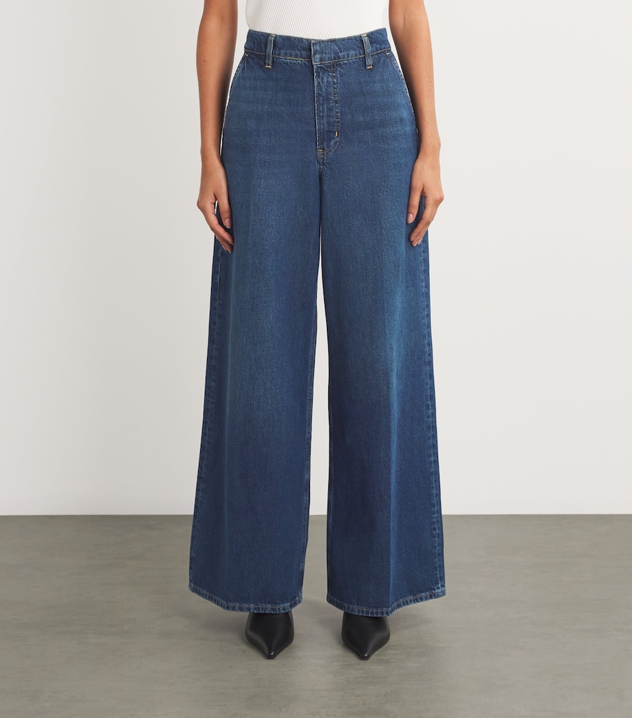 FRAME Womens Easy Wide Flare Jeans Blindspot Image 3