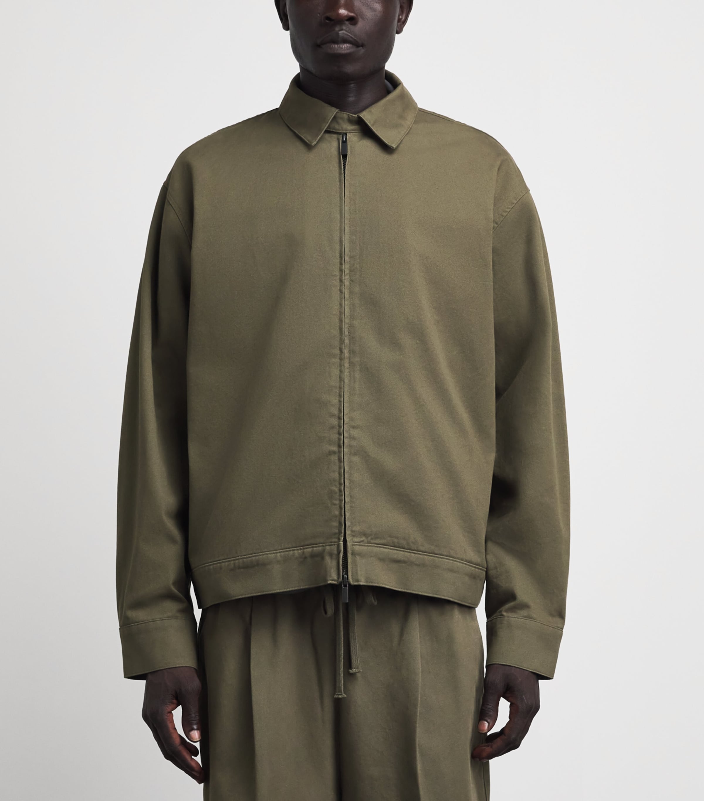FEAR OF GOD ESSENTIALS Mens Cotton Twill Work Jacket Moss Image 4