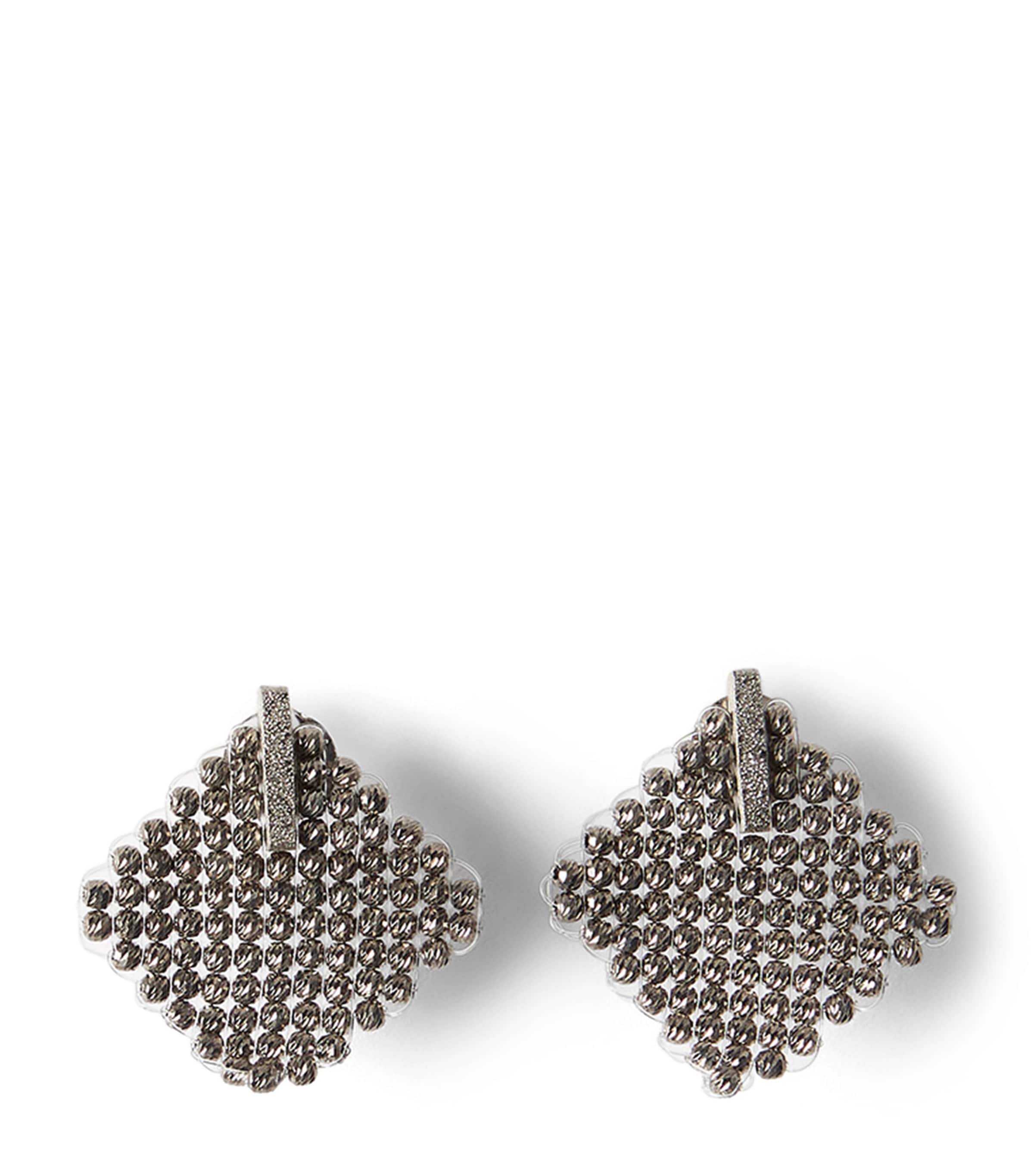 Sterling Silver Square Earrings C046 Image 1