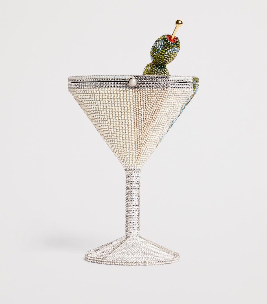 Judith Leiber Embellished Martini Clutch Bag Srhmt Silver Rhine Image 3