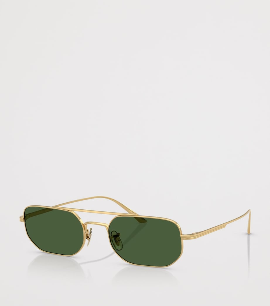 Oliver Peoples Steel 1989C Rectangle Sunglasses Gold Image 2
