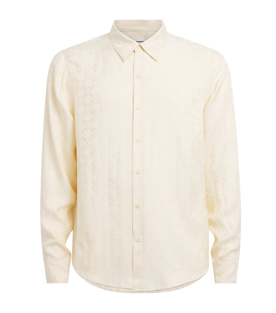Sandro Paris Mens Jacquard Square Cross Shirt White Image 1