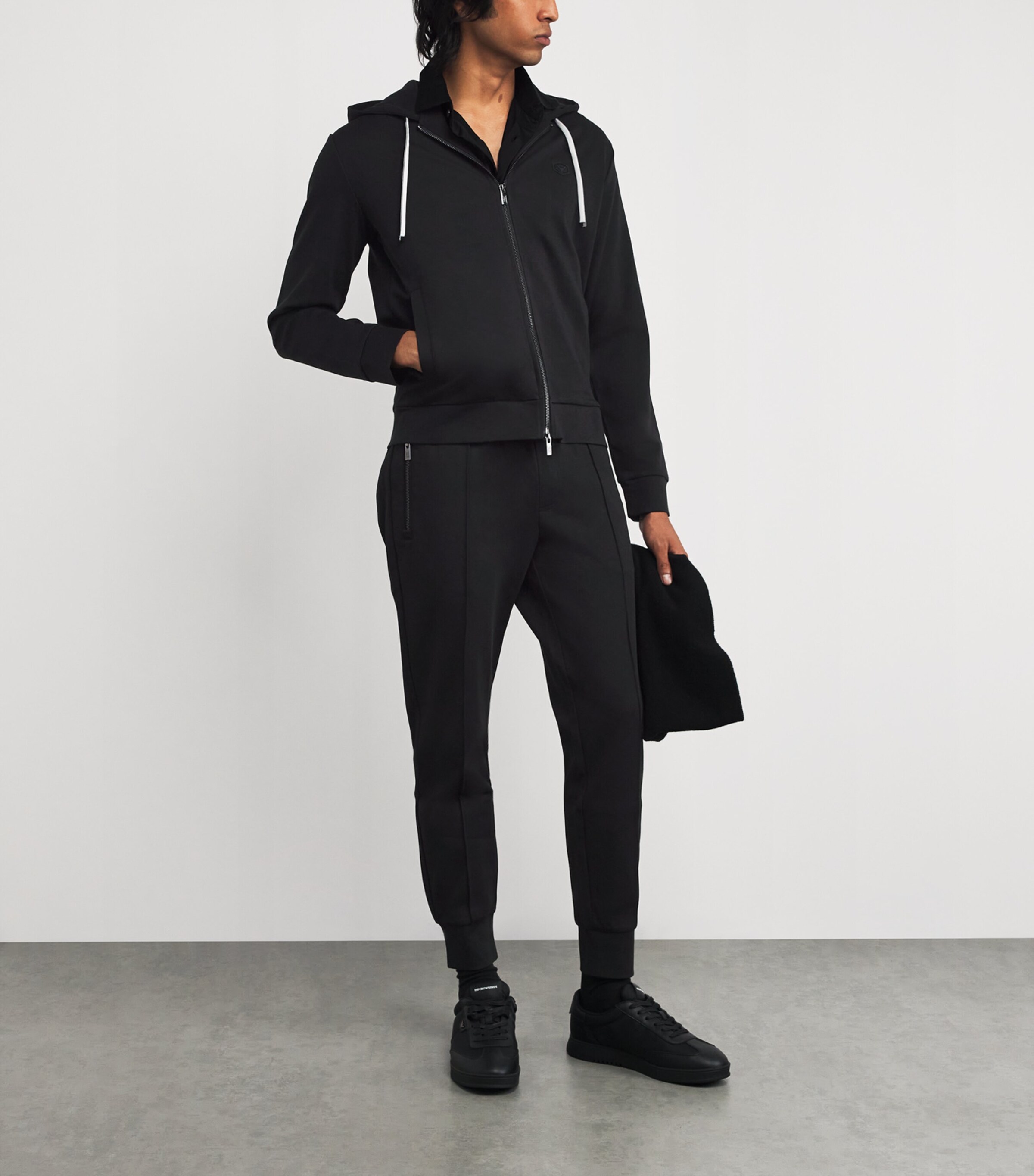 Ponte-Di-Roma Knit Zip-Up Hoodie 999 Image 2