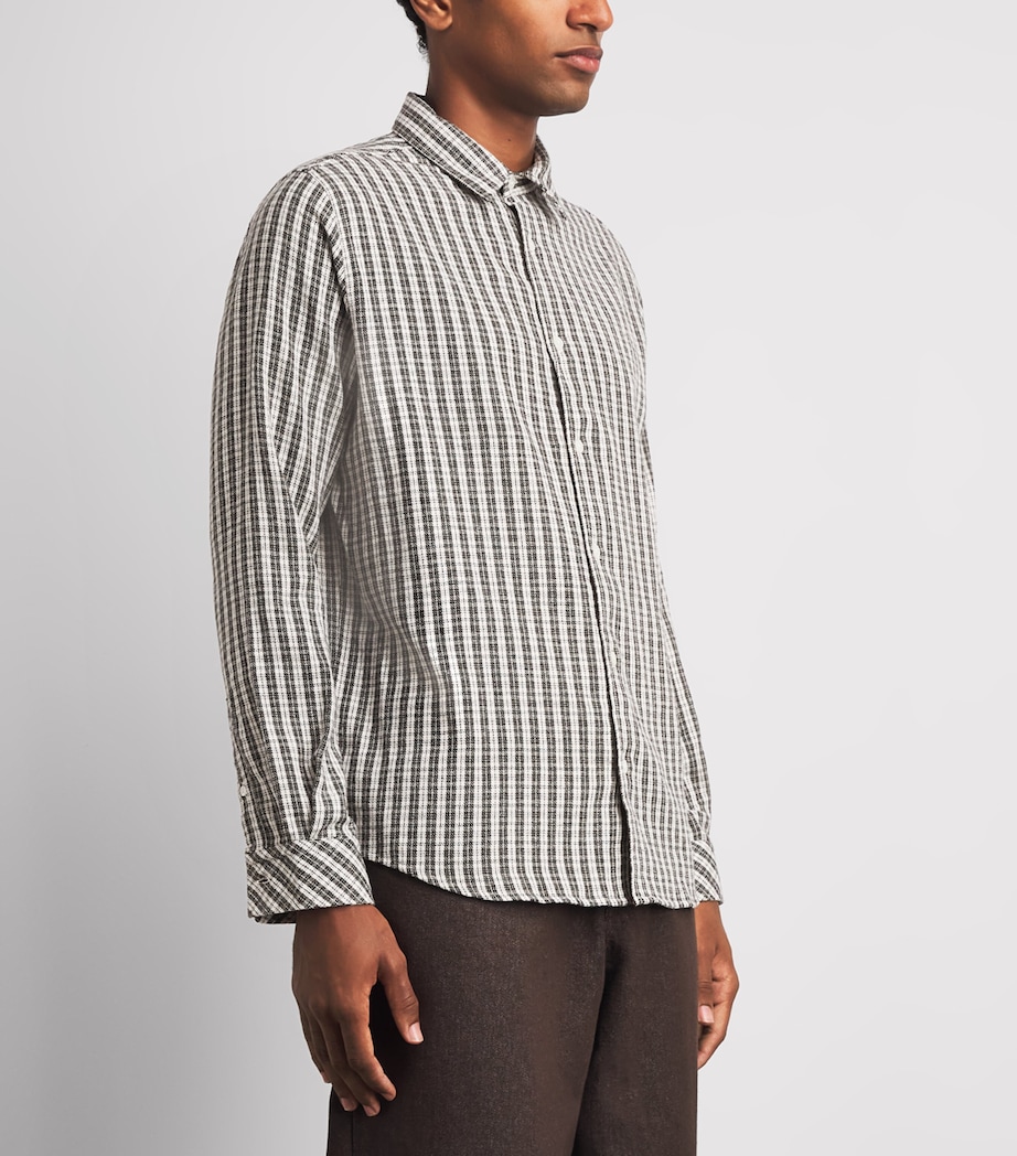 Samsøe Samsøe Mens Organic Cotton Check Saryan Shirt Brown Ch. Image 4