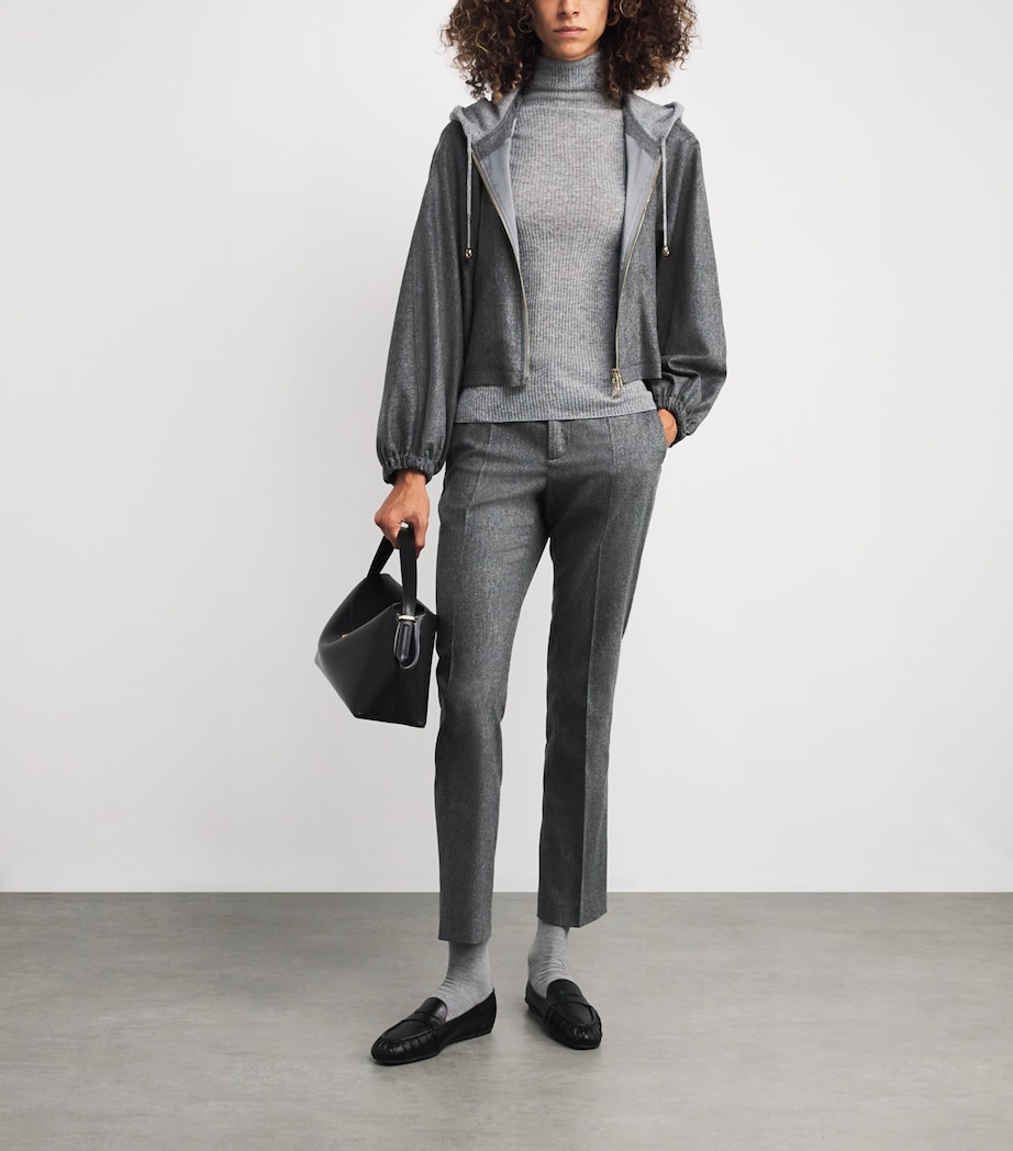 Wool-Blend Cropped Bomber Jacket 8132 ROCCIA Image 2