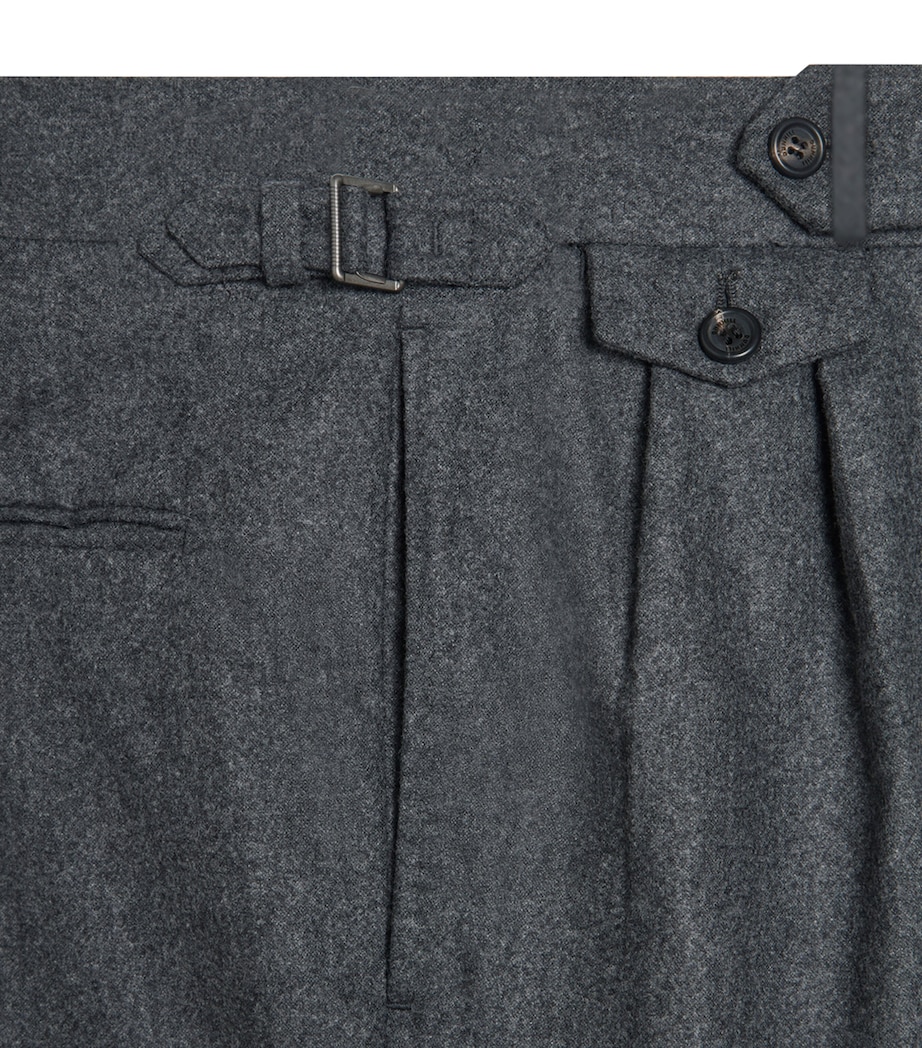 Wool-Cashmere Flannel Pleated Trousers 035MID GREY MELANGE Image 6