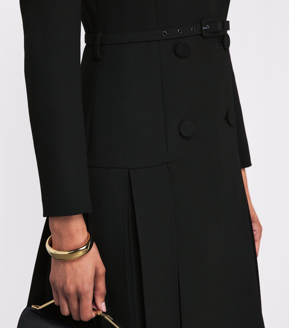 Emilia Wickstead Womens Wool Chaney Midi Dress Black Image 3