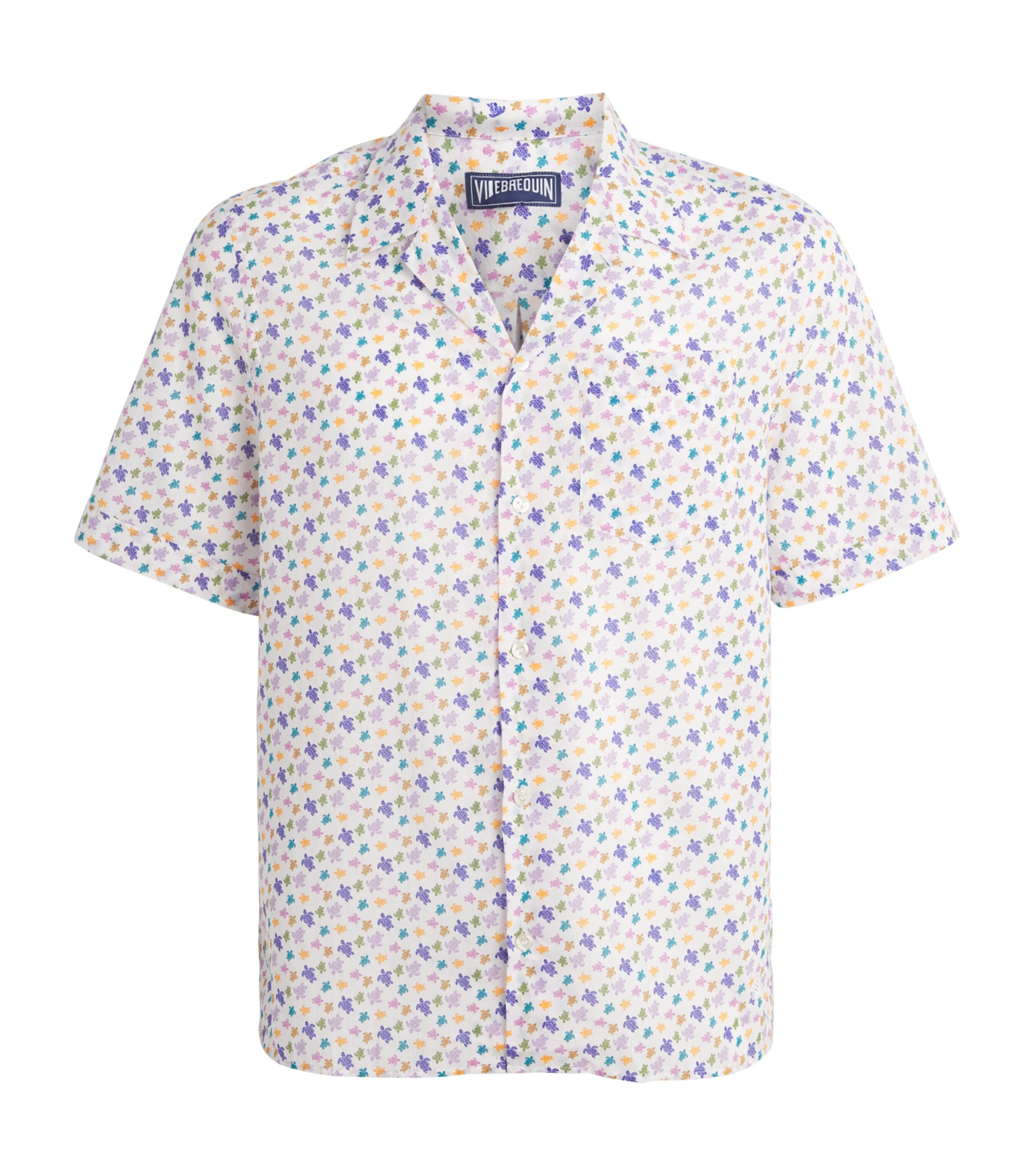 Vilebrequin Mens Organic Cotton Turtle Charli Shirt Blanc Image 1
