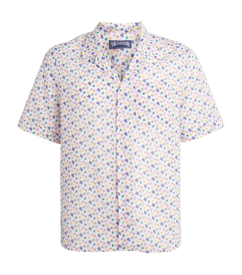 Vilebrequin Mens Organic Cotton Turtle Charli Shirt Blanc Image 1