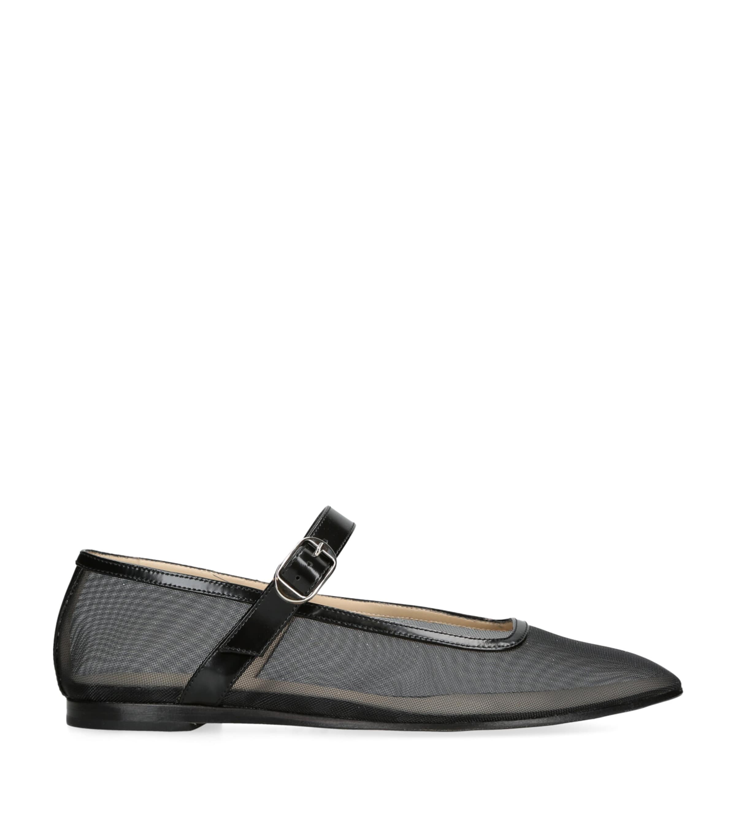 Shop Le Monde Beryl Mesh Mary Jane Ballet Flats In Black