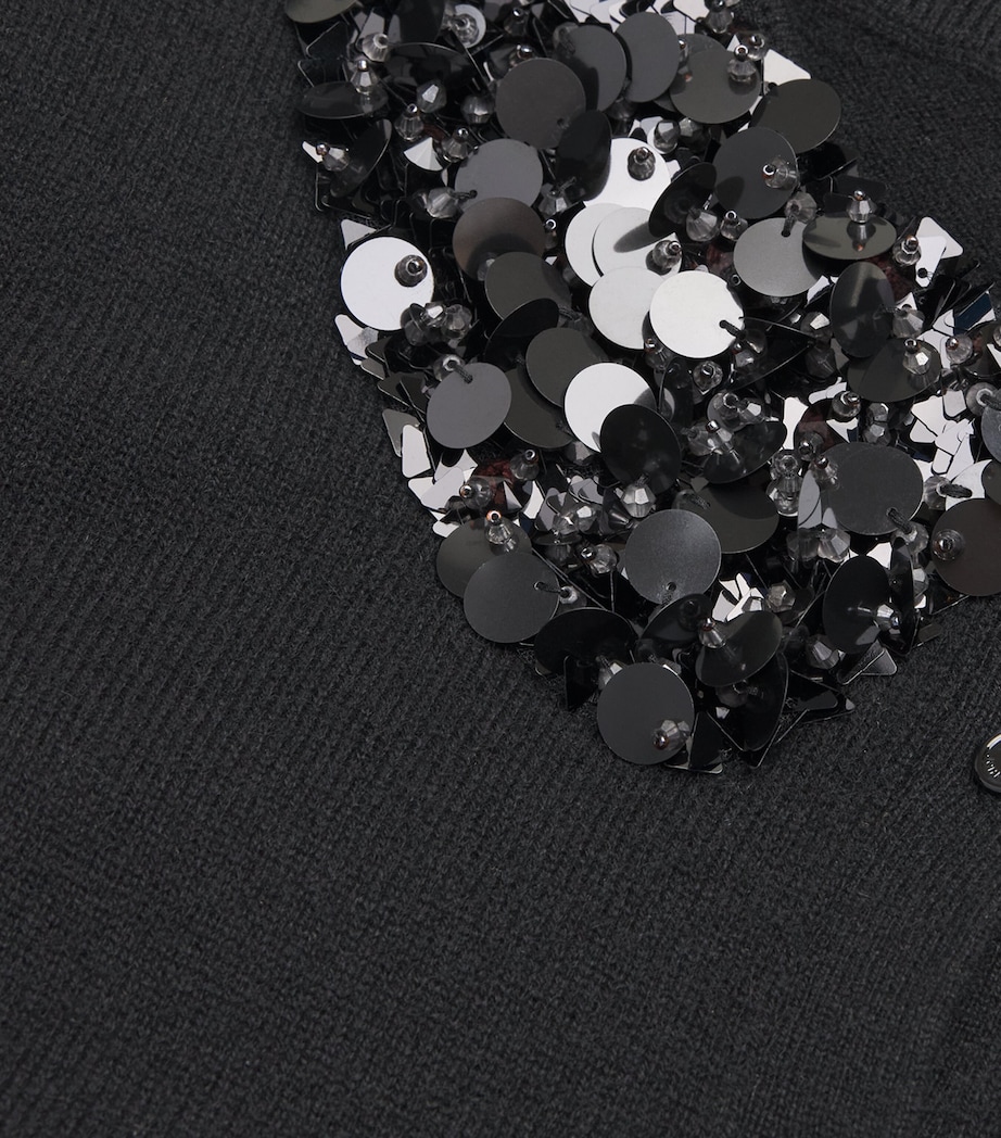 Cashmere Sequinned Margaux Cardigan NOIR Image 5