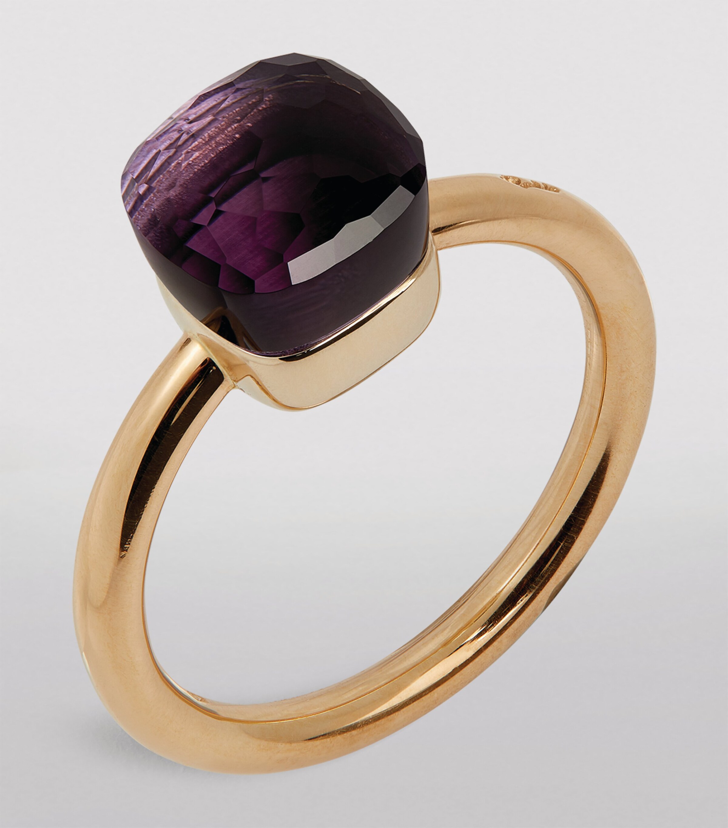 Rose Gold, White Gold and Amethyst Nudo Petit Ring 000OI Image 2