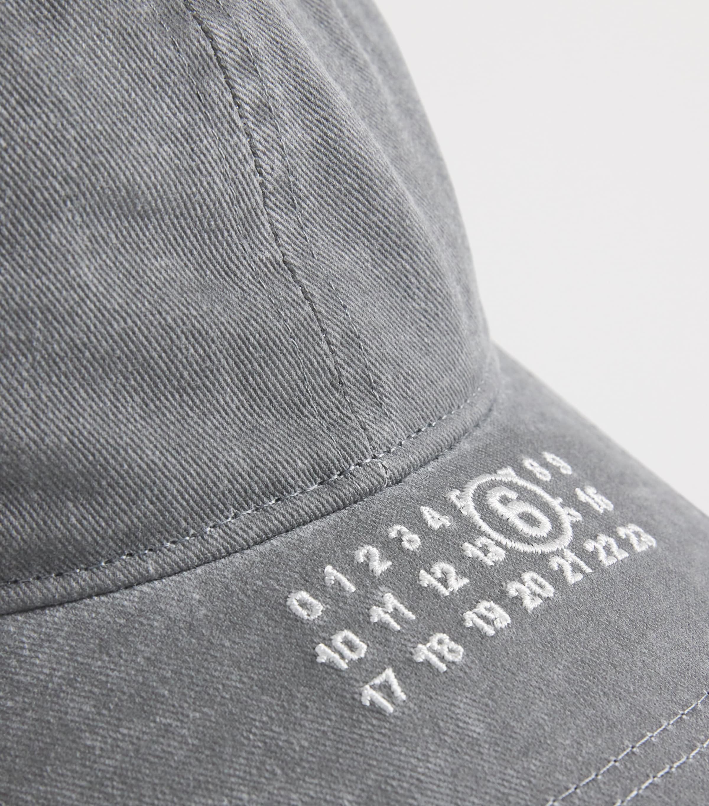 MM6 Maison Margiela Cotton Numeric Logo Cap Grey Image 5