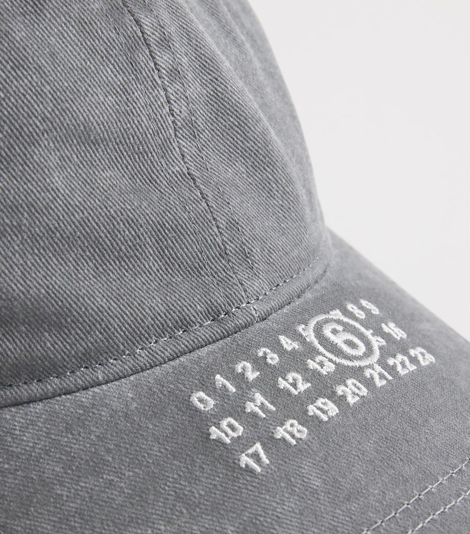 MM6 Maison Margiela Cotton Numeric Logo Cap Grey Image 5