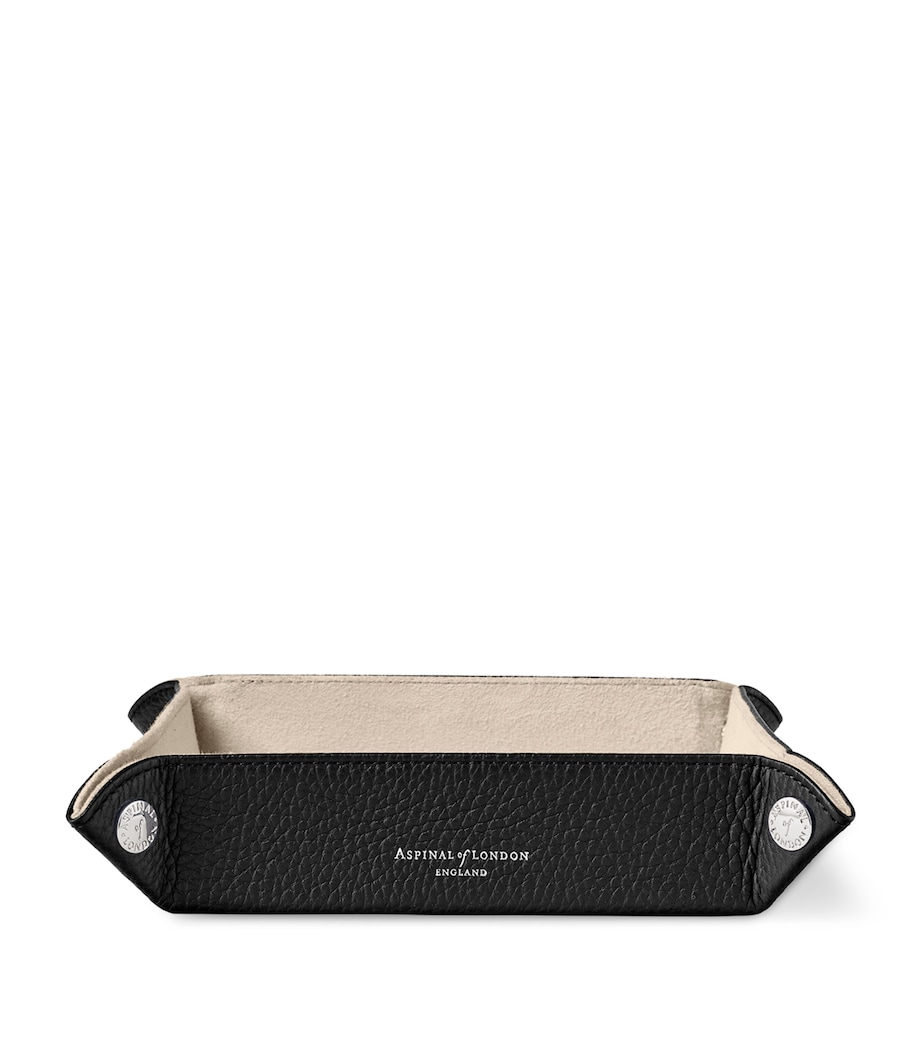 Medium Leather Tidy Tray (20cm x 20cm) BLACK Image 2