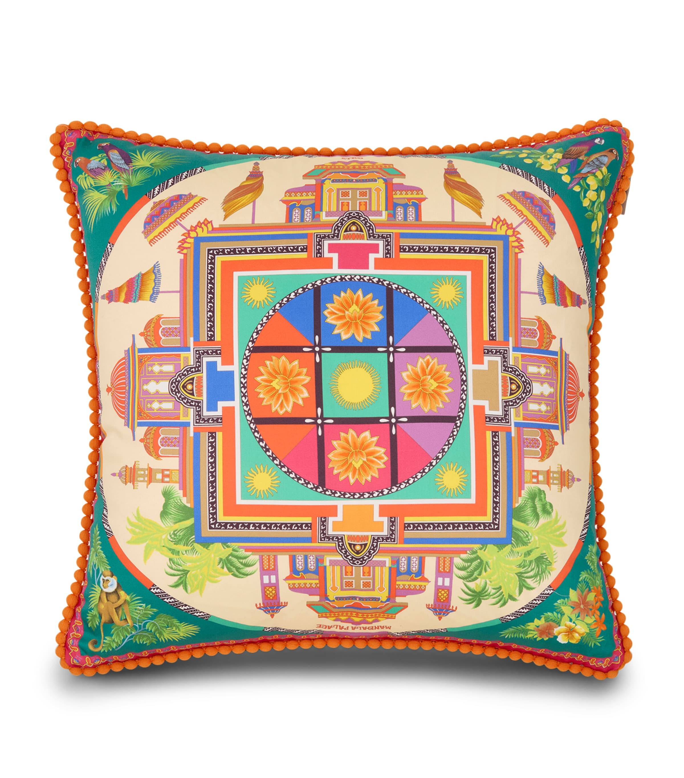 Etro Mandala Print Shanti Cushion (45cm x 45cm) Print On Pink Base Image 1