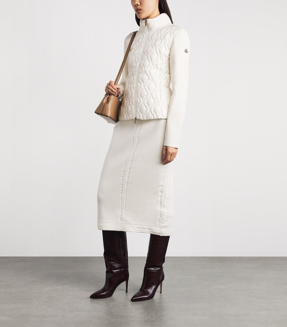 Moncler Womens Cotton Quilted Hybrid Cardigan Image 2