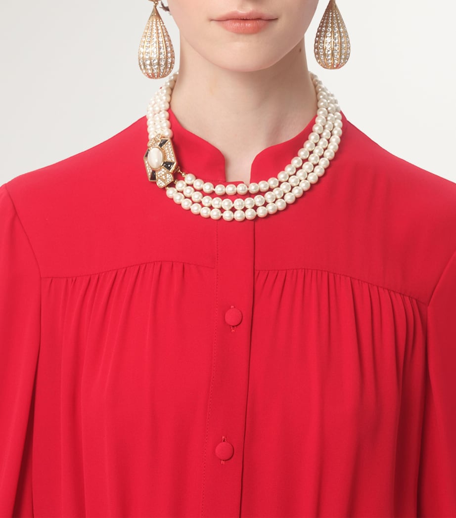 Silk Maxi Shirt Dress R9M Image 3
