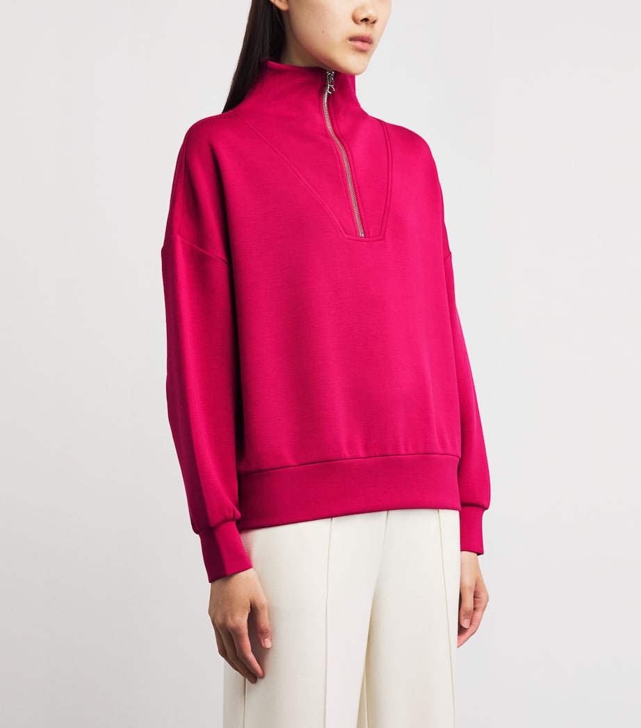 Varley Womens DoubleSoft Hawley Half-Zip Sweatshirt Rich Raspberry Image 4