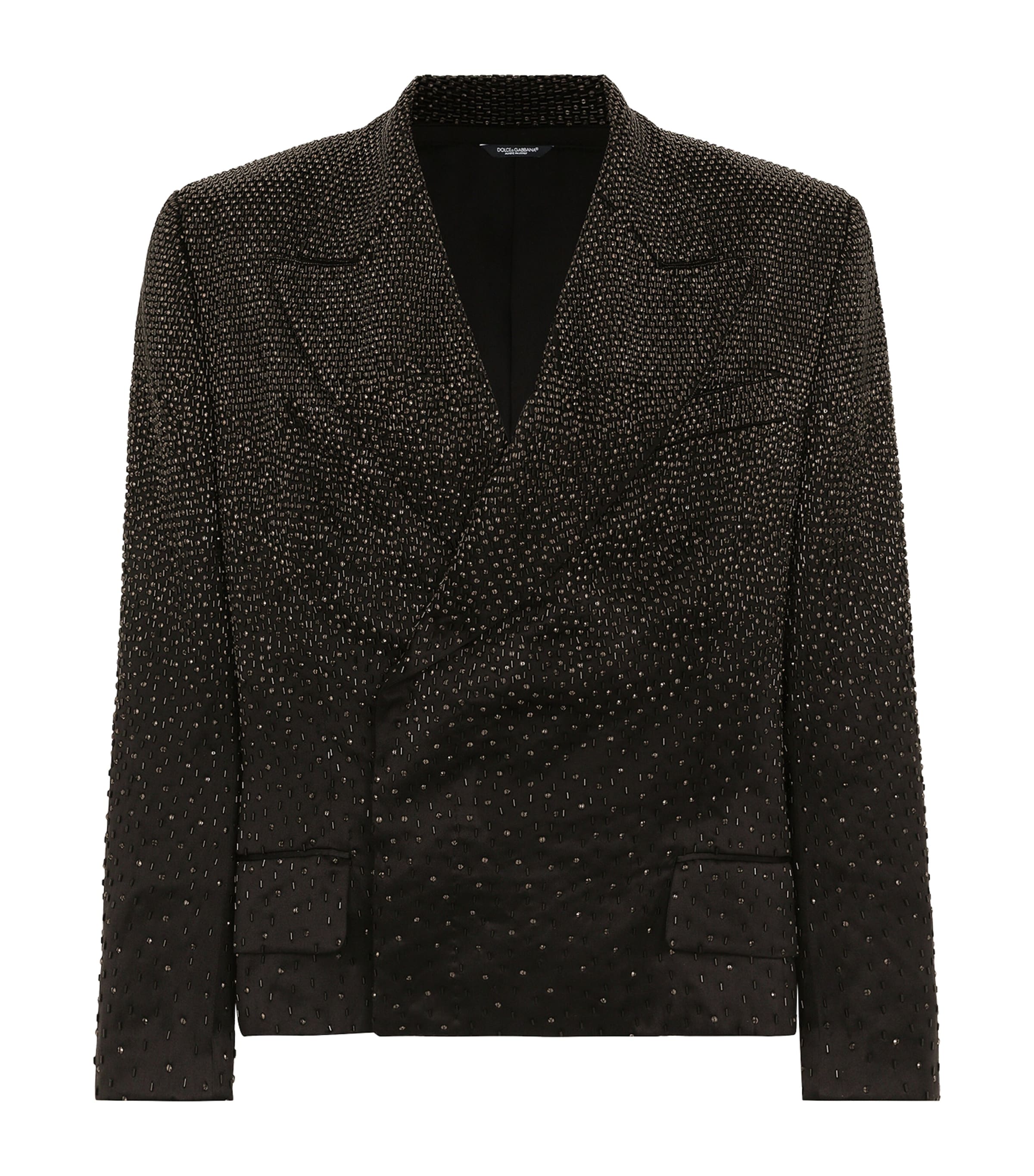 Dolce & Gabbana Embellished Satin Suit Jacket In Black