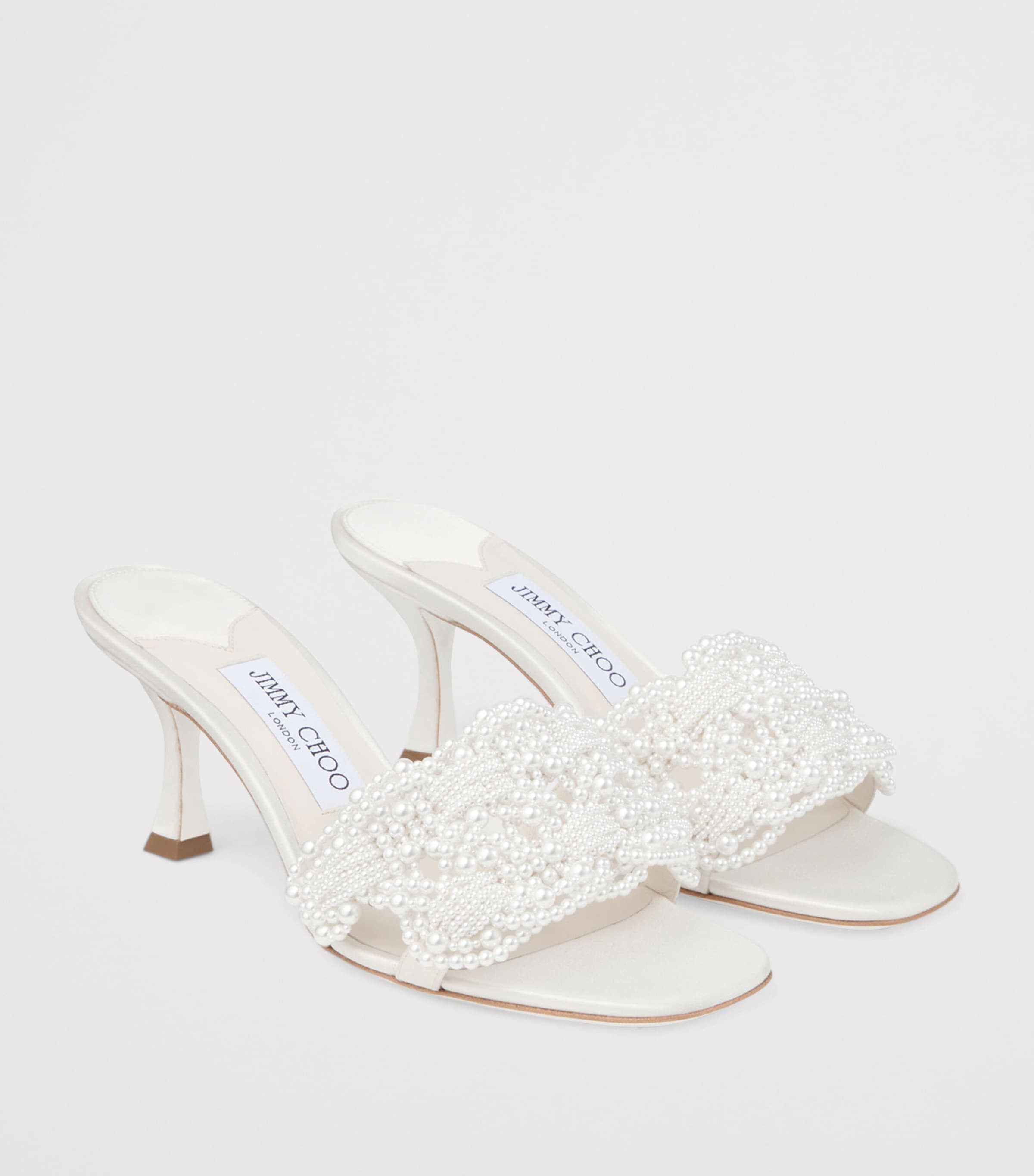 Cary 70 Satin Mules IVORY/WHITE Image 5