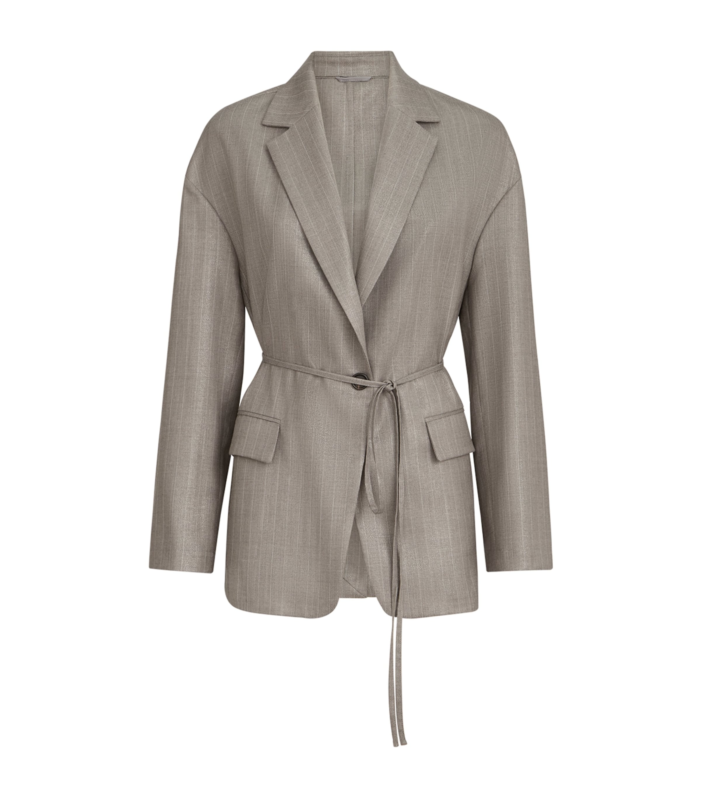 Brunello Cucinelli Womens Virgin Wool-Blend Pinstripe Monili Blazer Image 1