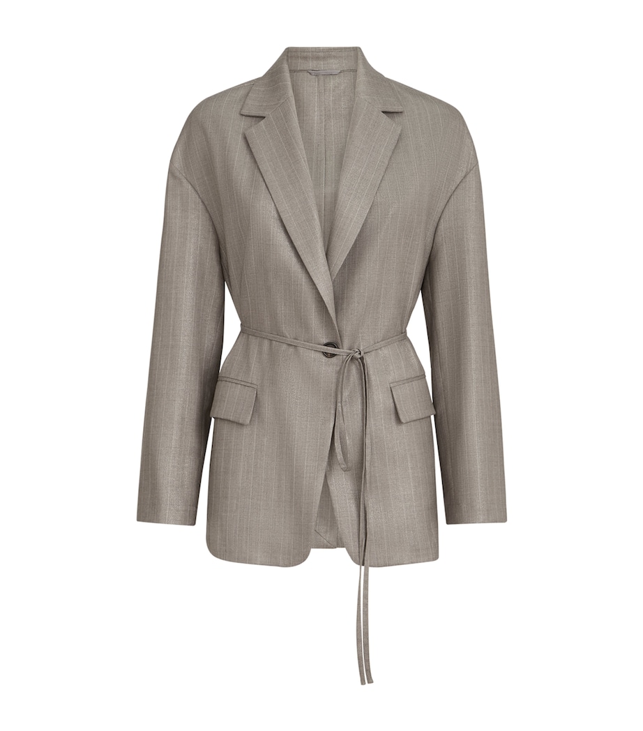 Brunello Cucinelli Womens Virgin Wool-Blend Pinstripe Monili Blazer Image 1