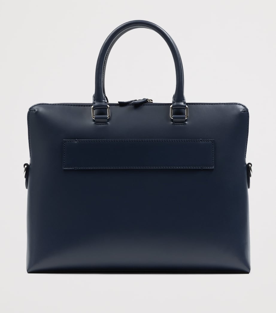 Leather Piccadilly Briefcase NAVY Image 3