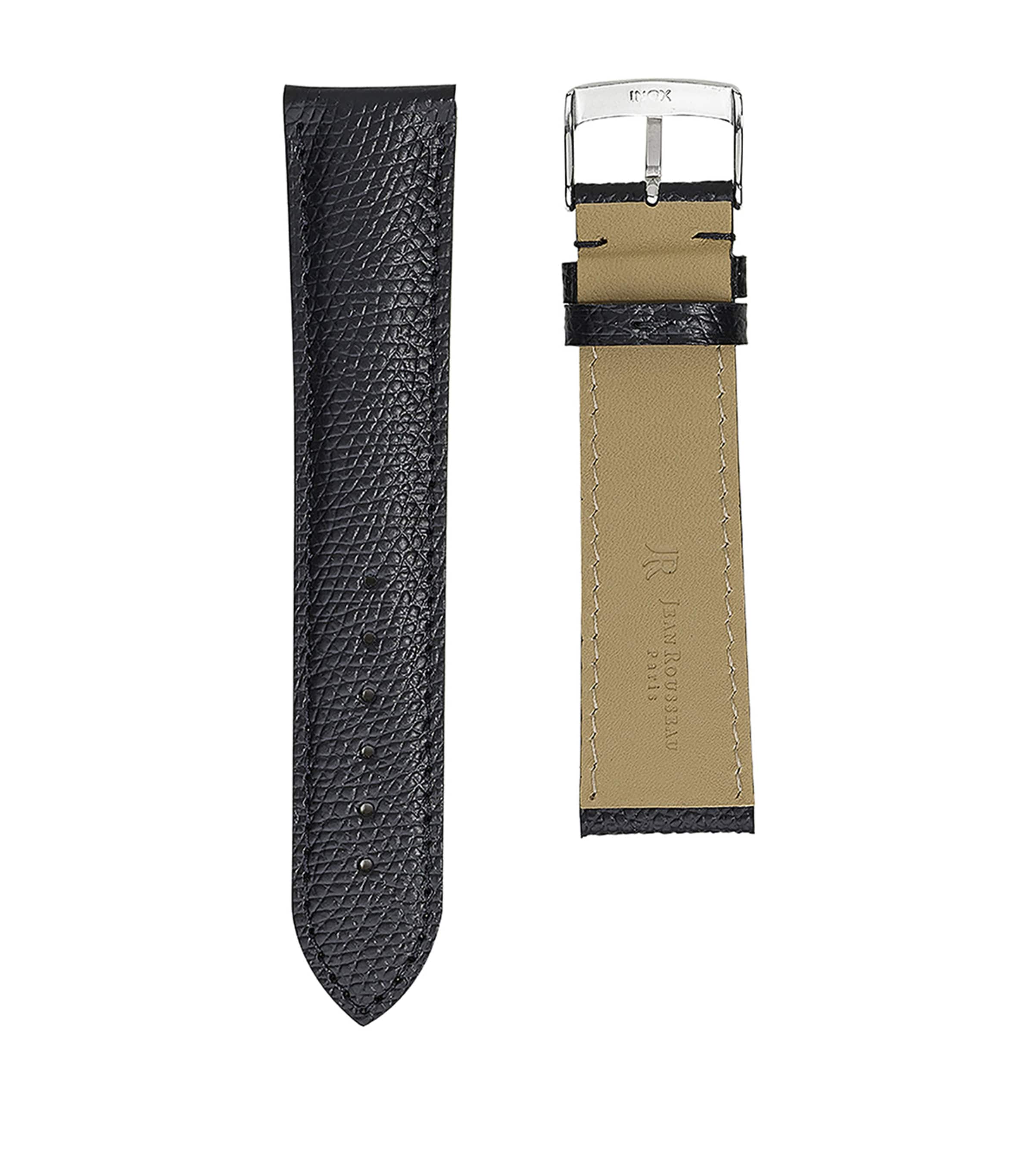 Jean Rousseau Leather Classic 5.0 Watch Strap (16mm) Black Image 2