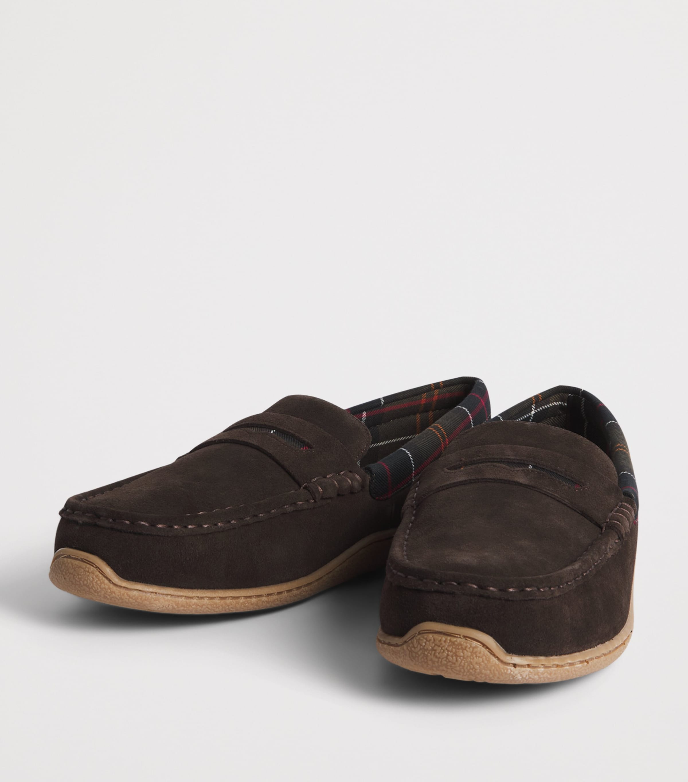 Barbour Suede Albert Slippers Brown Suede Image 2