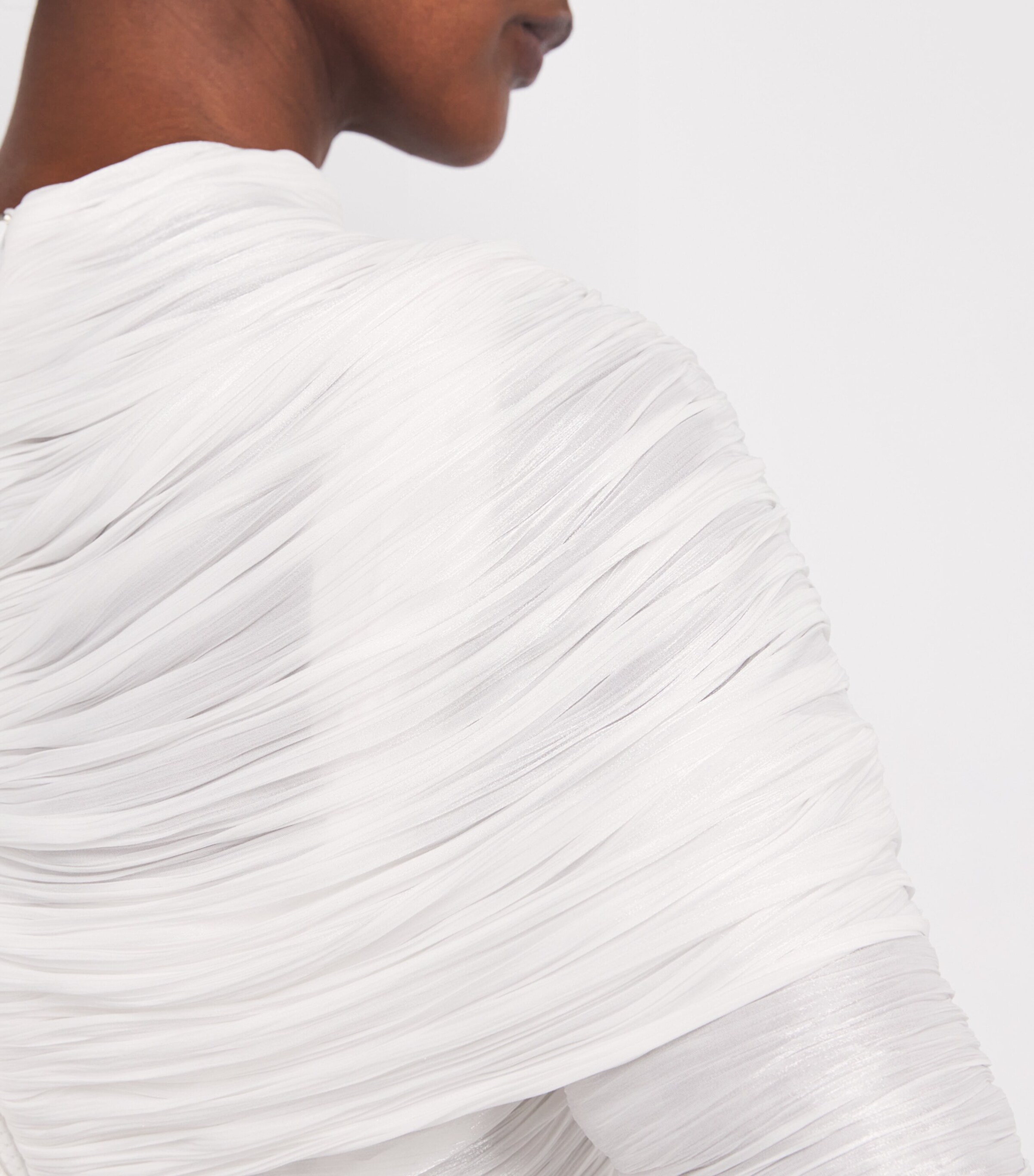 Pleated High-Neck Gown OFF-WHITE Image 6