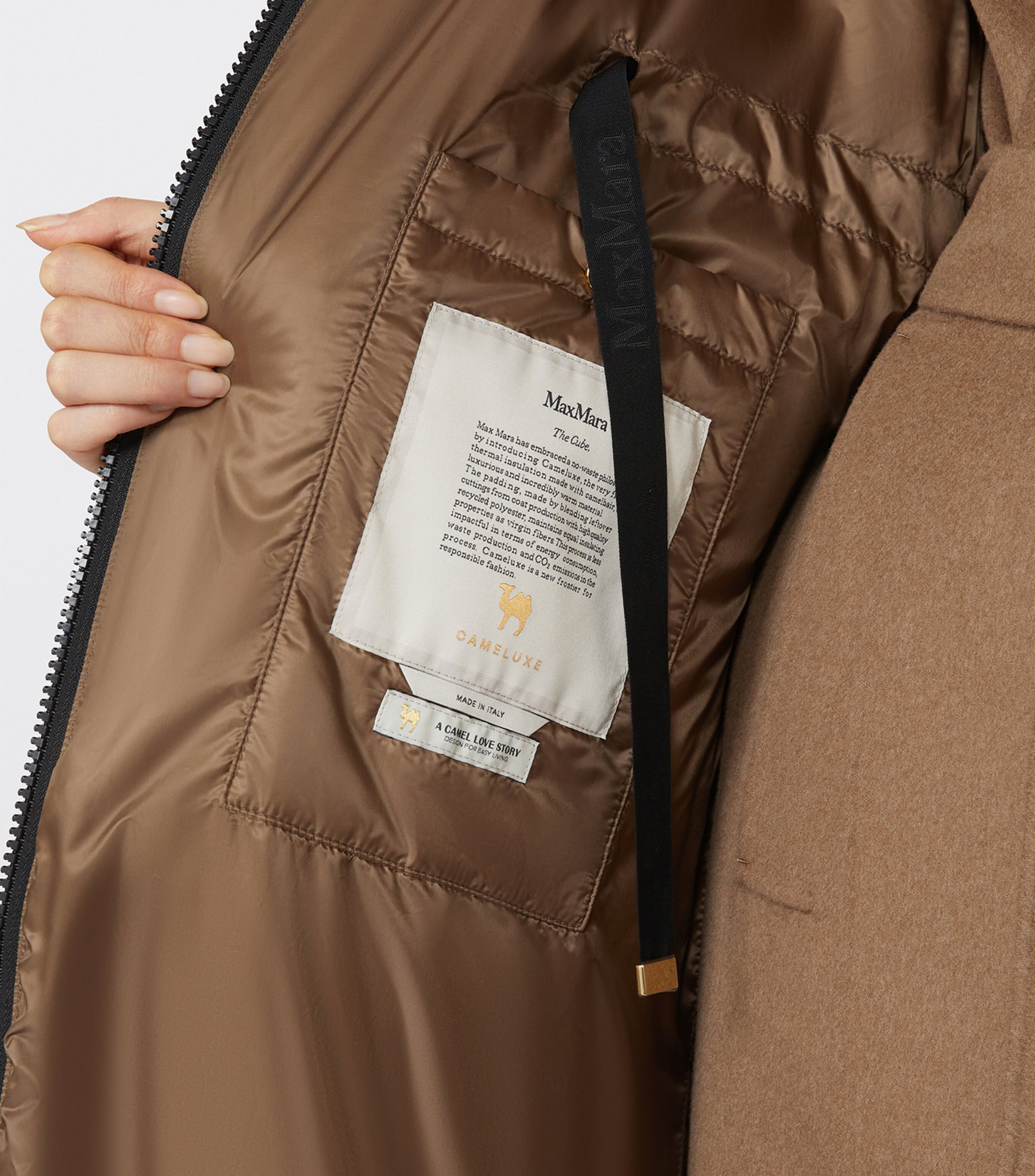 Water-Repellent Padded Coat TOBACCO Image 5