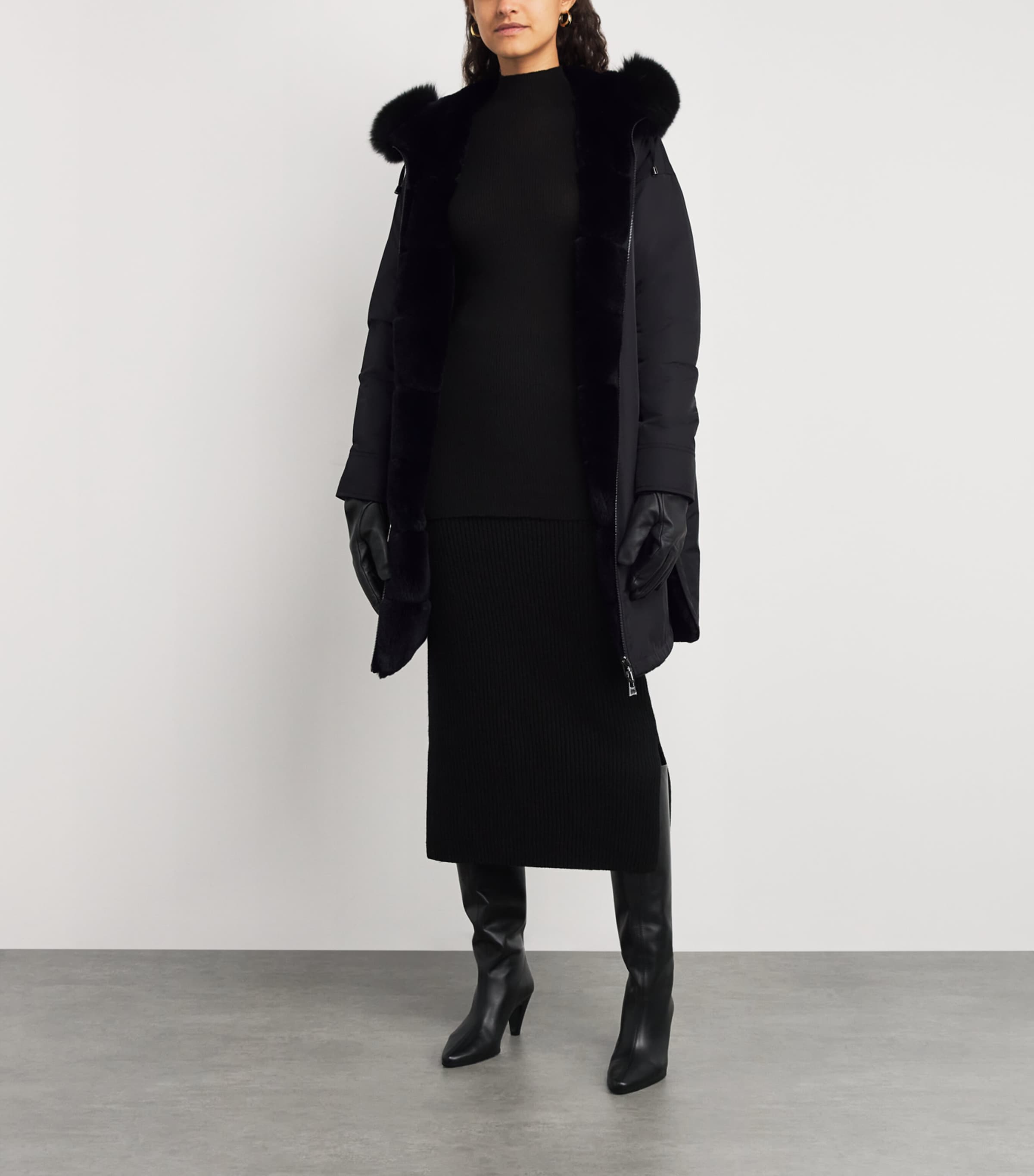 Fox-Rabbit Fur-Trim Parka C99 Image 2