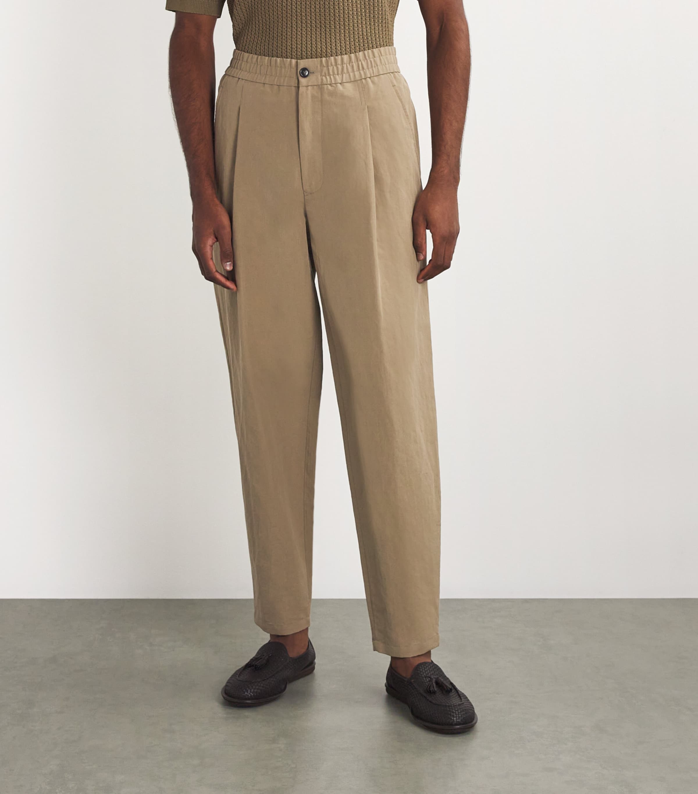 パンツ EMPORIO ARMANI Design Chino Pants Giorgio Armani Linen-Cotton Straight Chinos | Harrods US