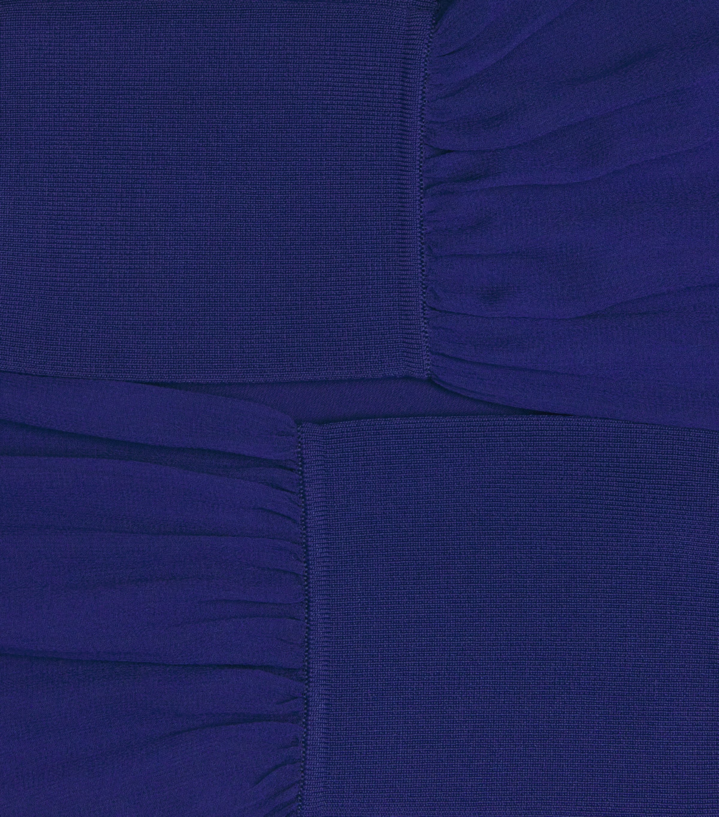 Silk Sheer-Sleeve Blouse JEWEL BLUE Image 5