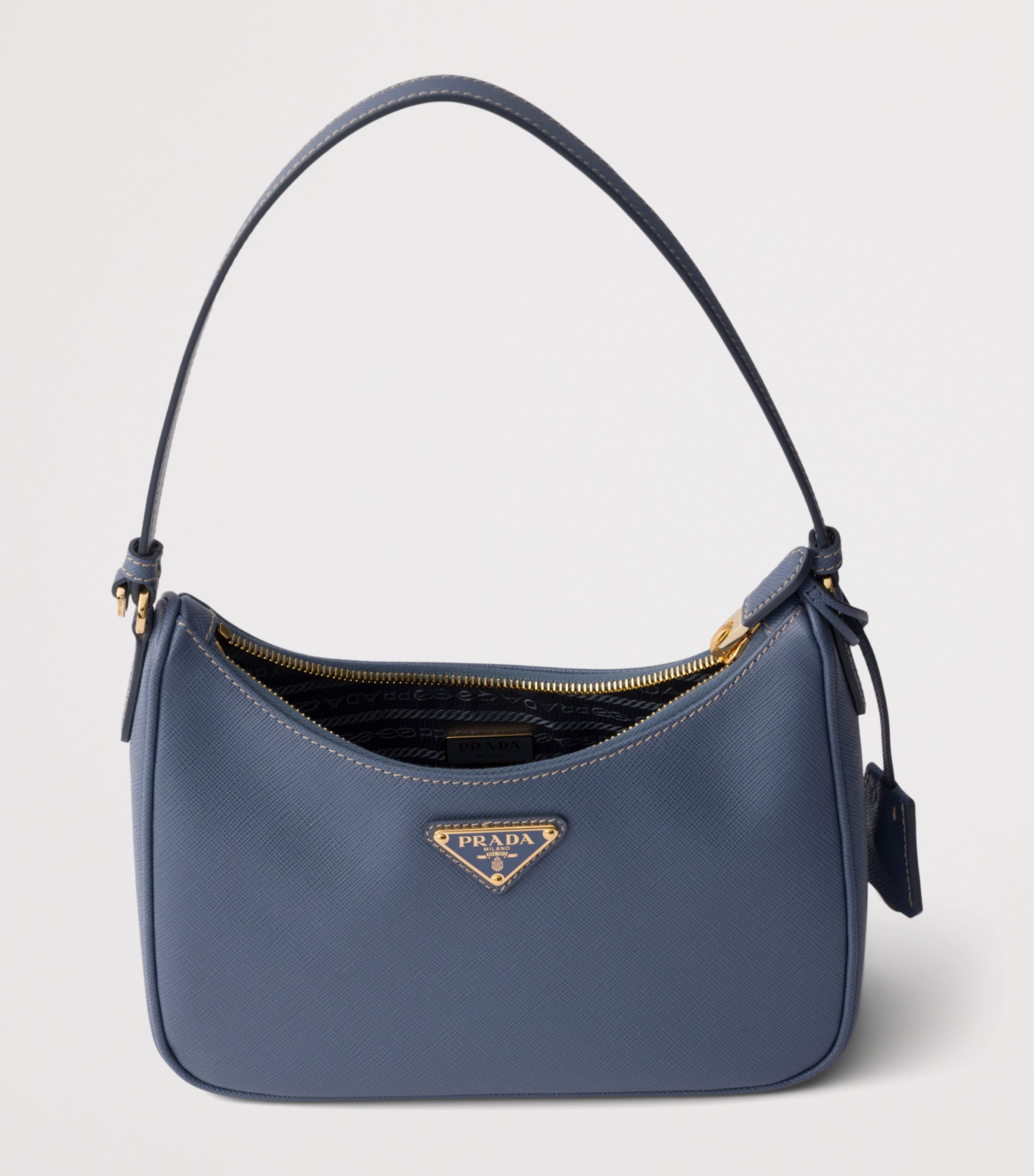 Prada Mini Saffiano Leather Re-Edition 2005 Top-Handle Bag Blue Image 4
