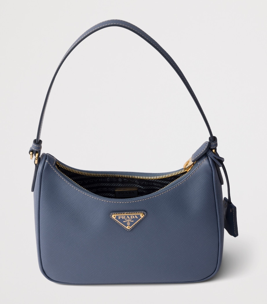 Prada Mini Saffiano Leather Re-Edition 2005 Top-Handle Bag Blue Image 4