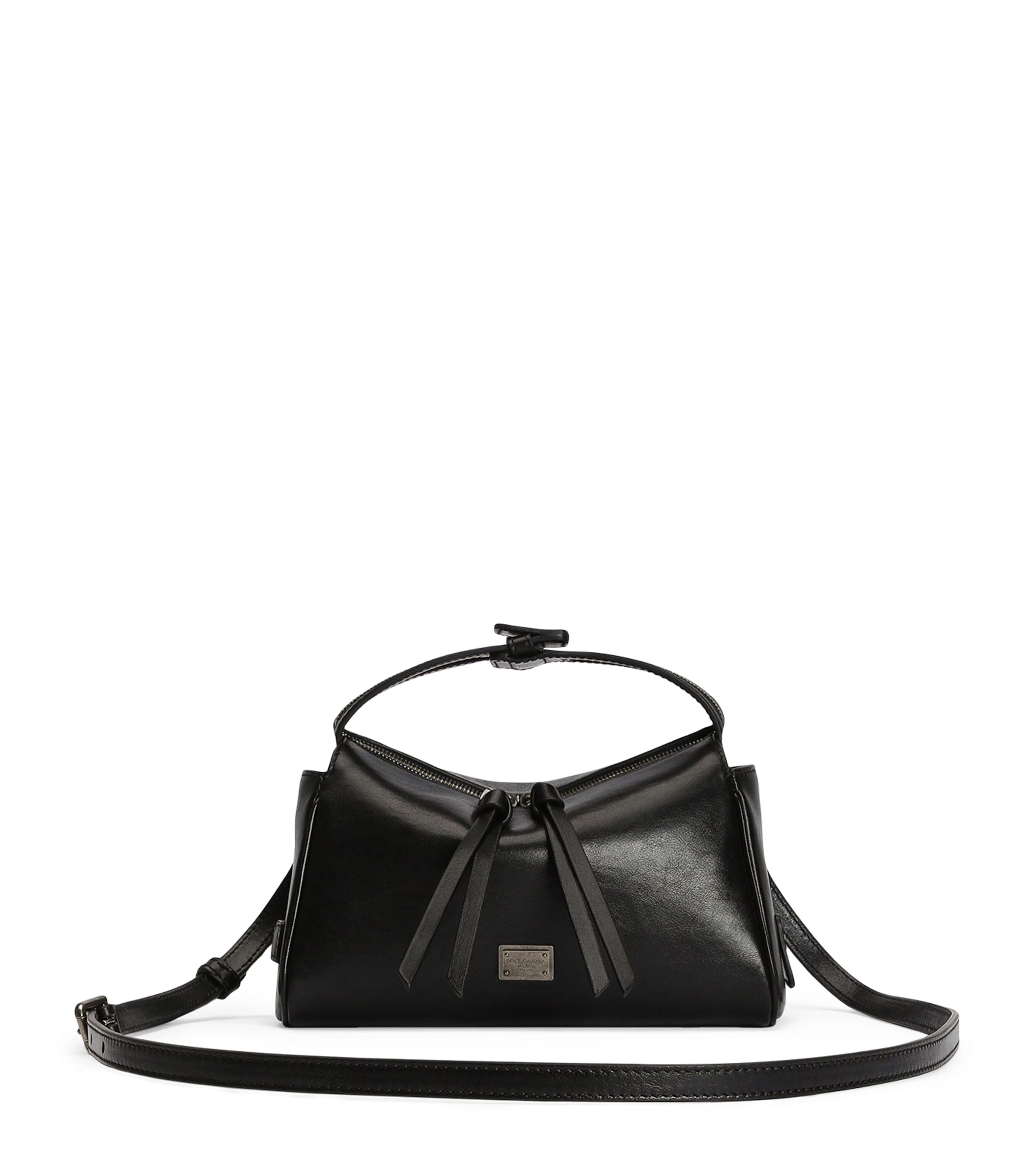 Dolce&Gabbana Calfskin Vittoria Shoulder Bag Black Image 1