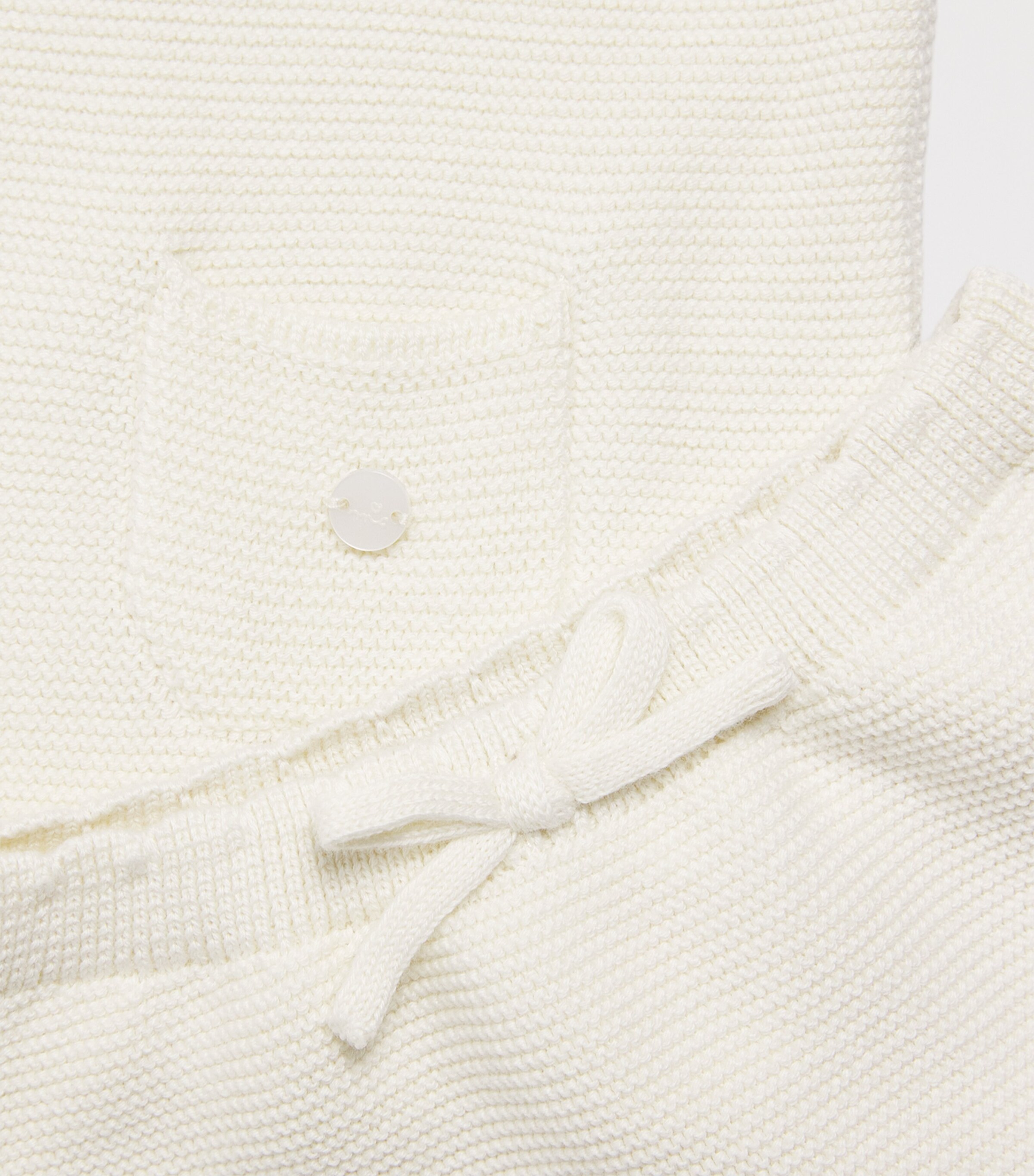 Marie-Chantal Cotton Coen Trousers (3-24 Months) Milky White Image 4