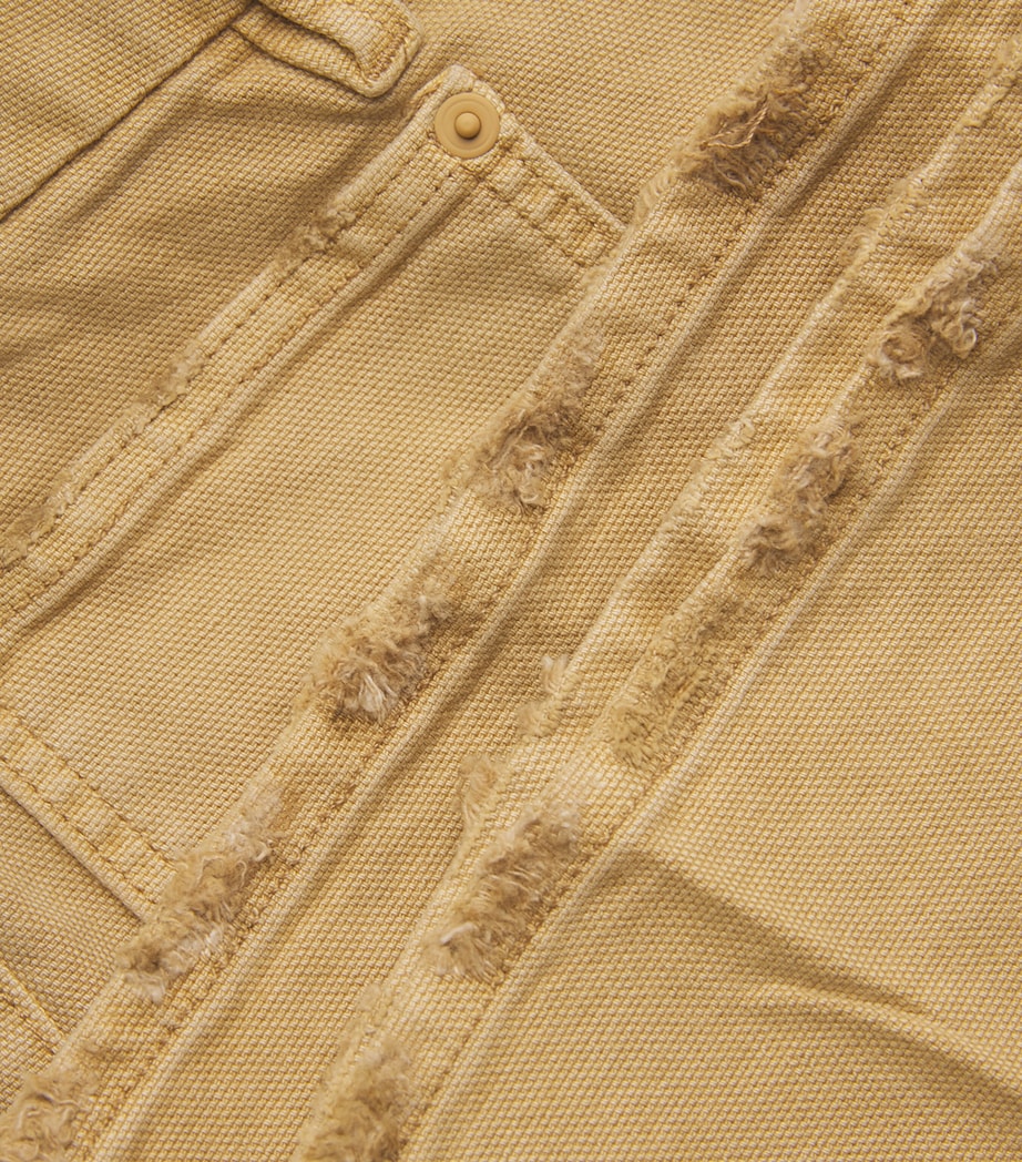 Canvas Cropped Palazzo Trousers 001 GOOD KHAKI Image 5