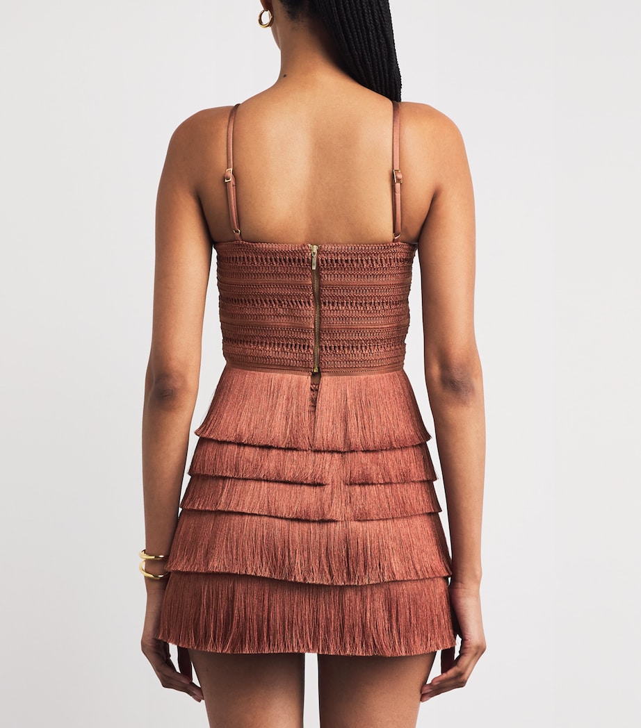 Fringe Halterneck Top BROWN Image 4