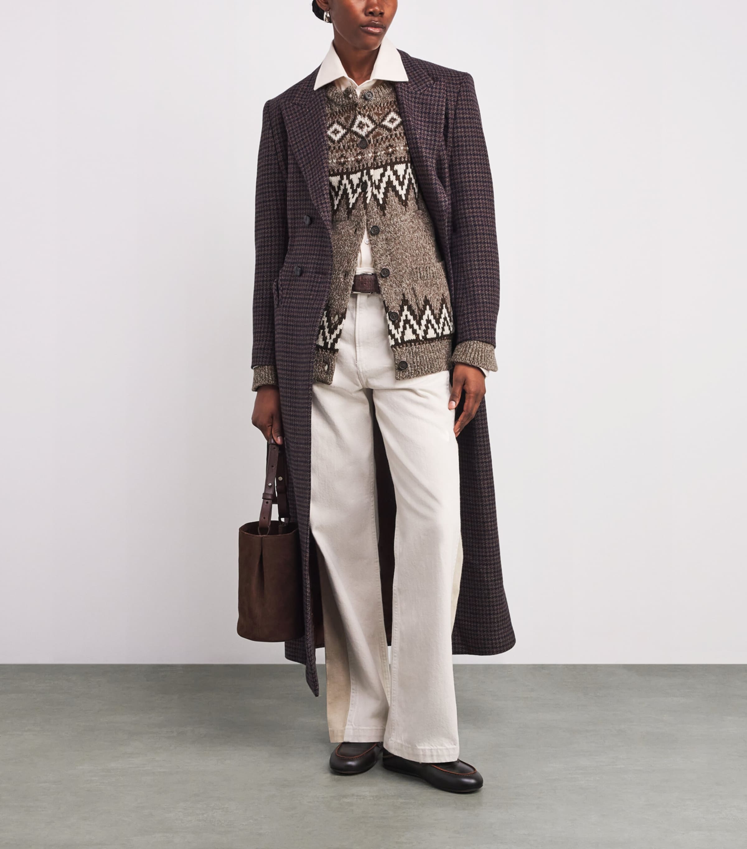 Wool-Blend Fair Isle Cardigan MUSHROOM MULTI Image 2