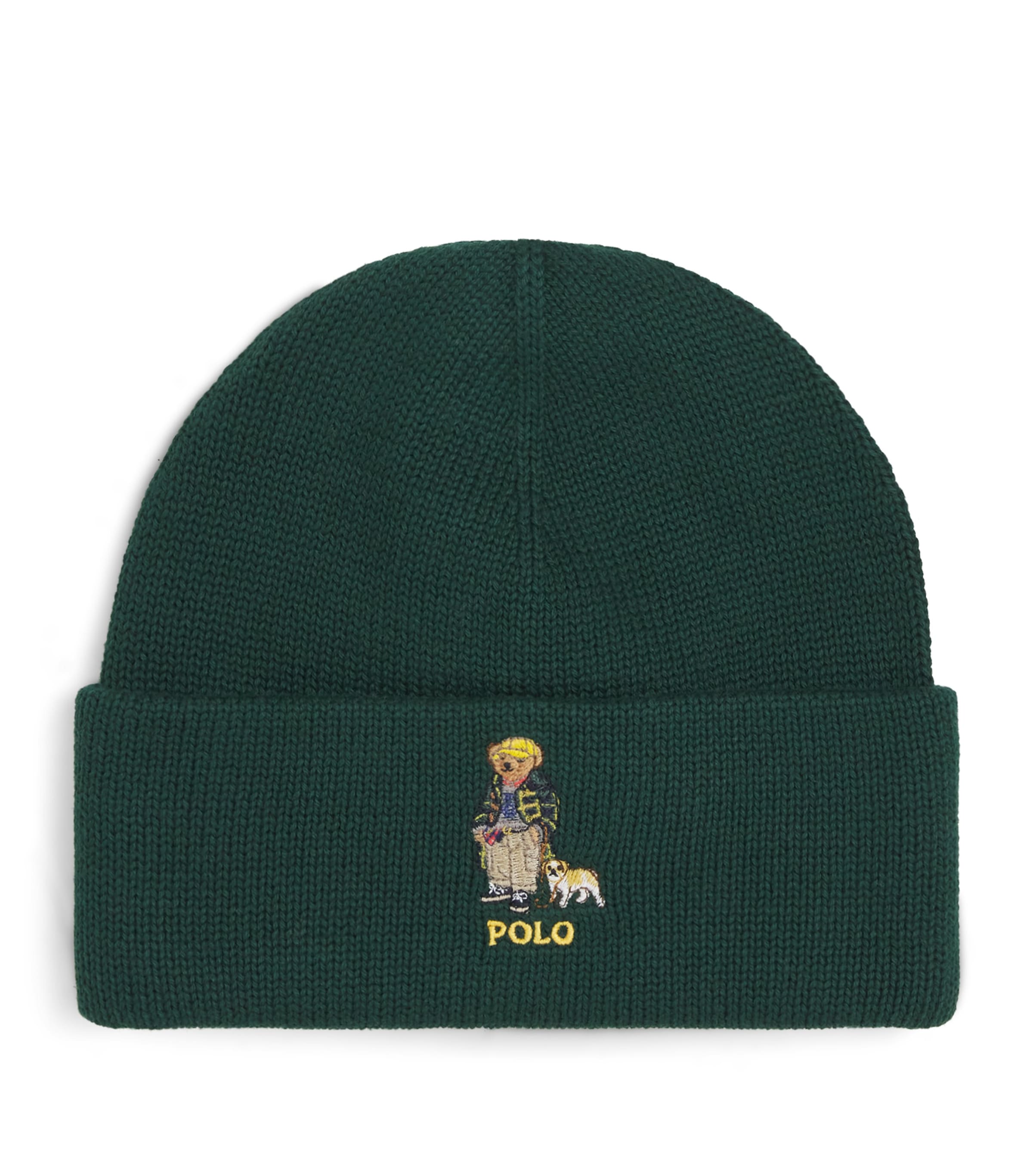 Ralph Lauren Cotton Polo Bear Beanie In Green