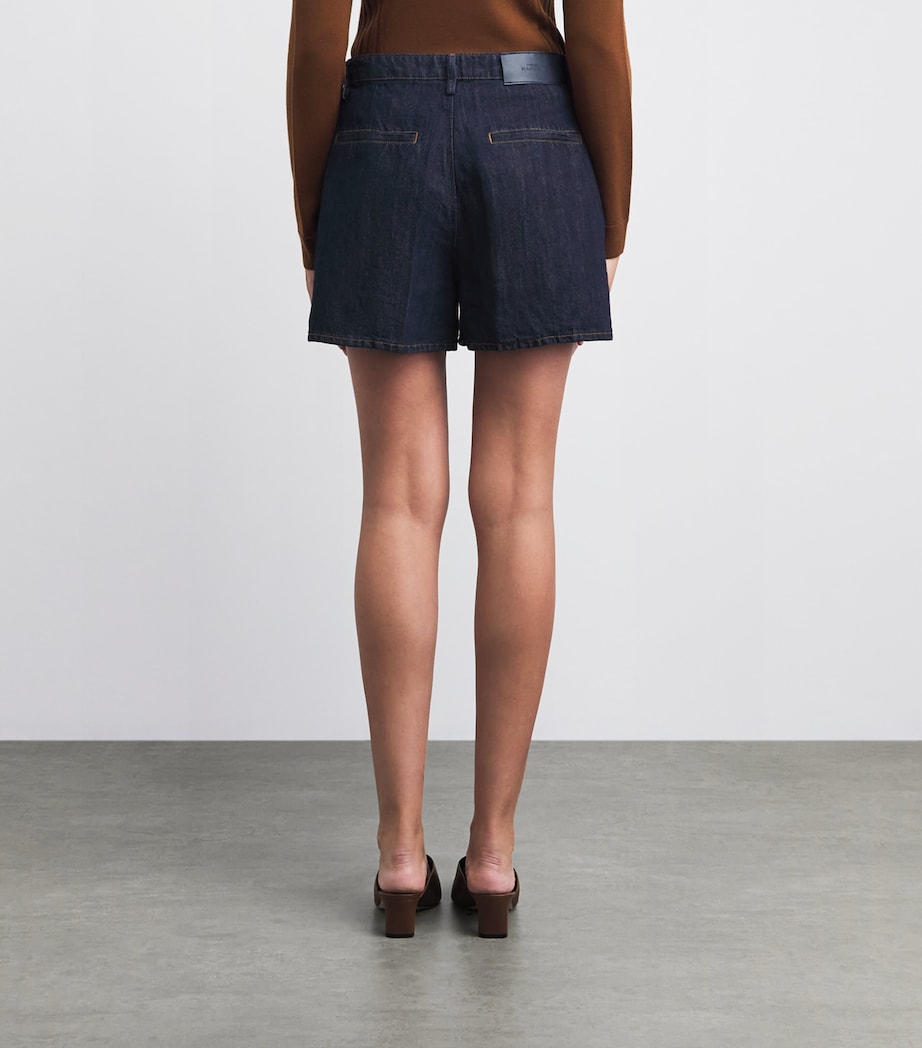 7 For All Mankind Womens Cotton-Linen Mid-Rise Shorts Blossom Image 5