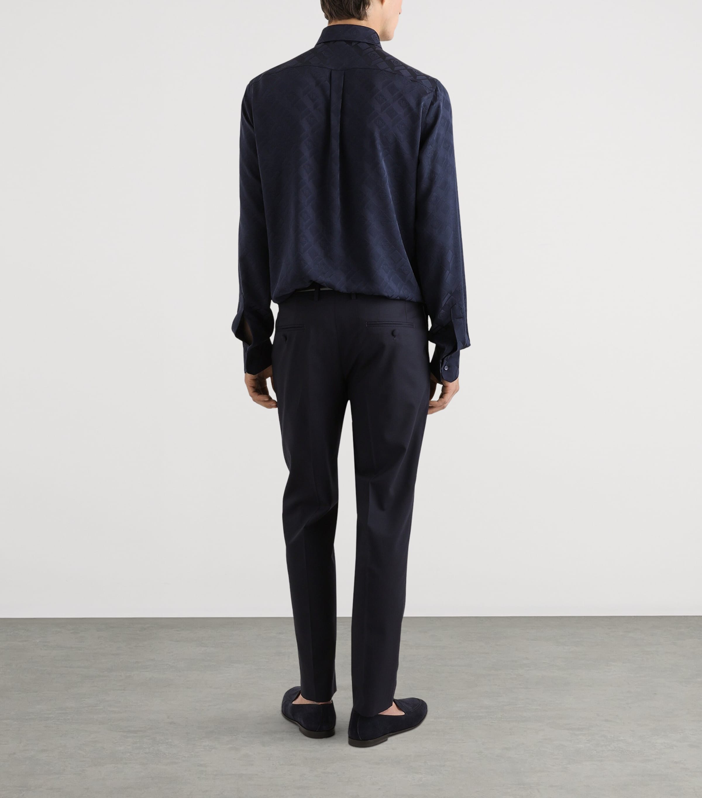 Silk DG Logo Shirt B0665-VERY DARK Image 3