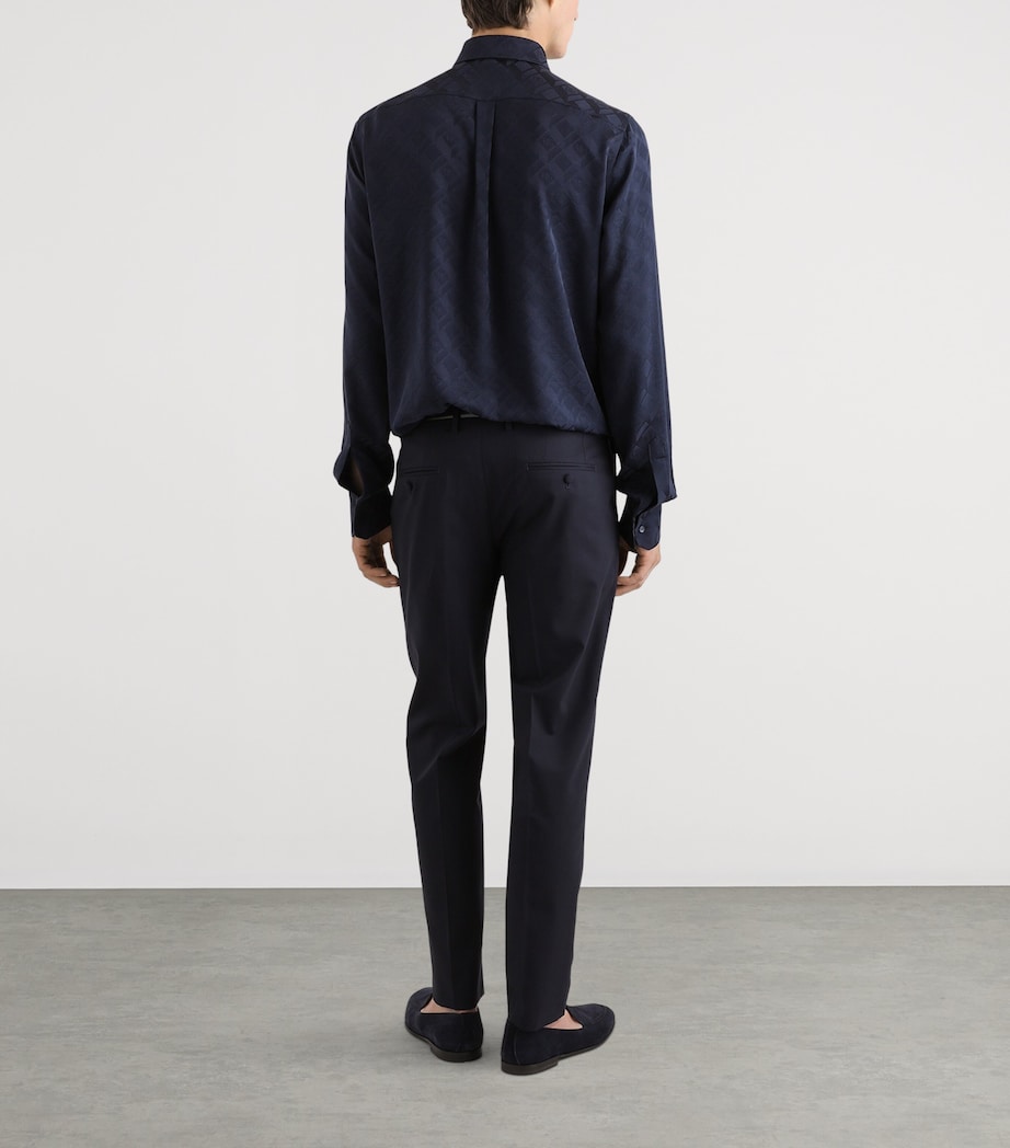 Silk DG Logo Shirt B0665-VERY DARK Image 3