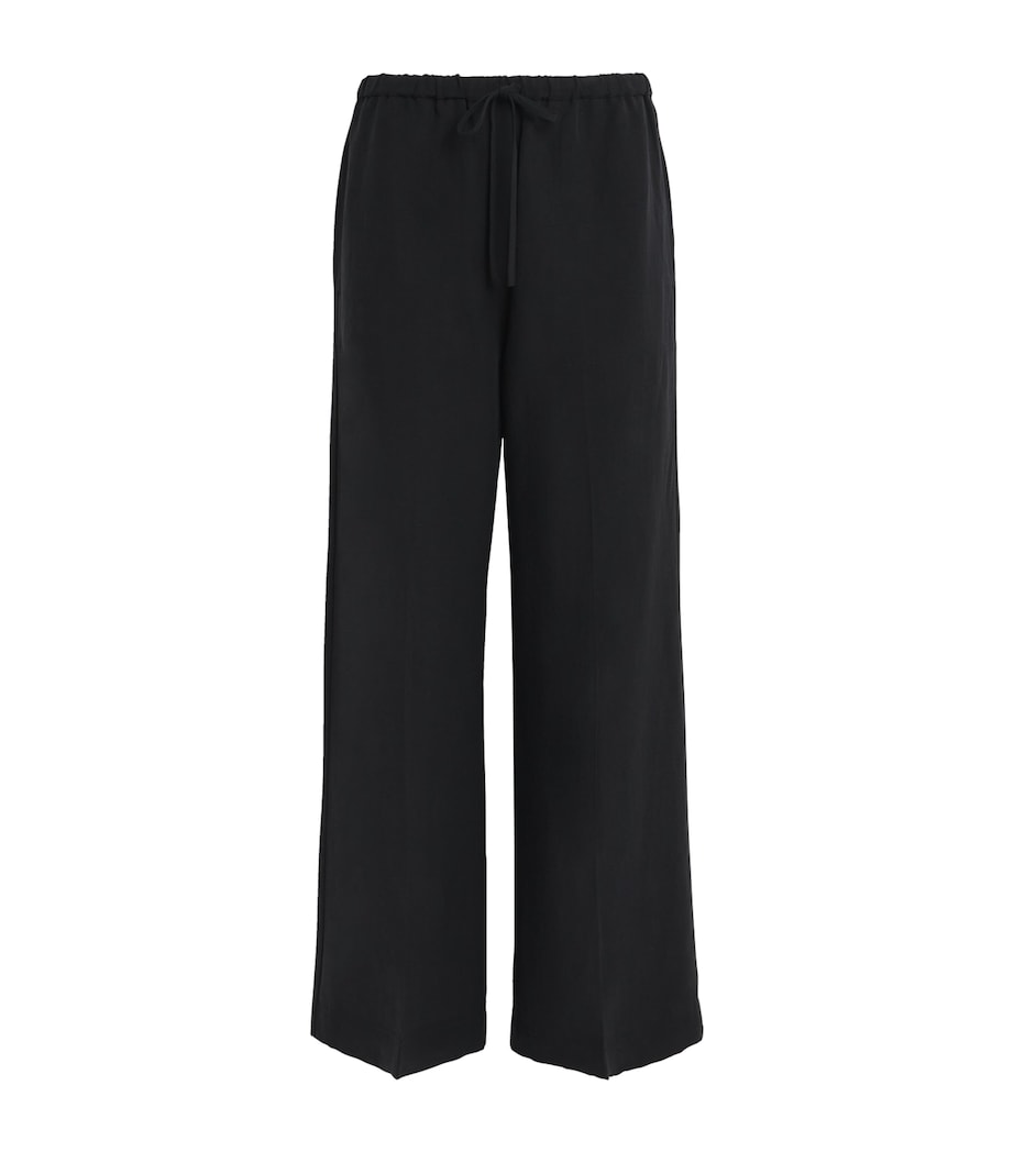 Toteme Womens Drawstring Fluid Trousers Black Image 1