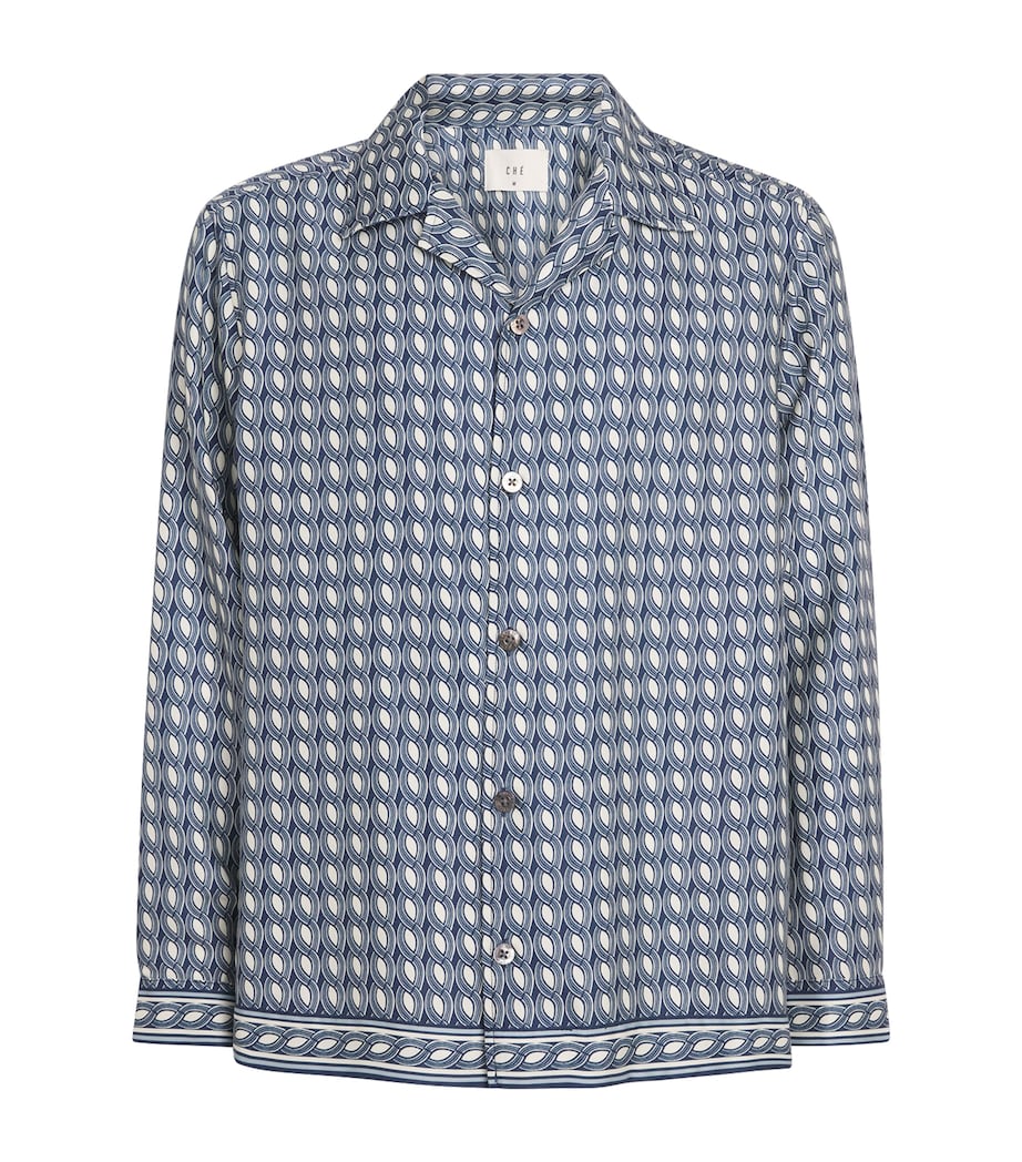 Tencel Moneto Print Shirt NAVY -12 Image 1